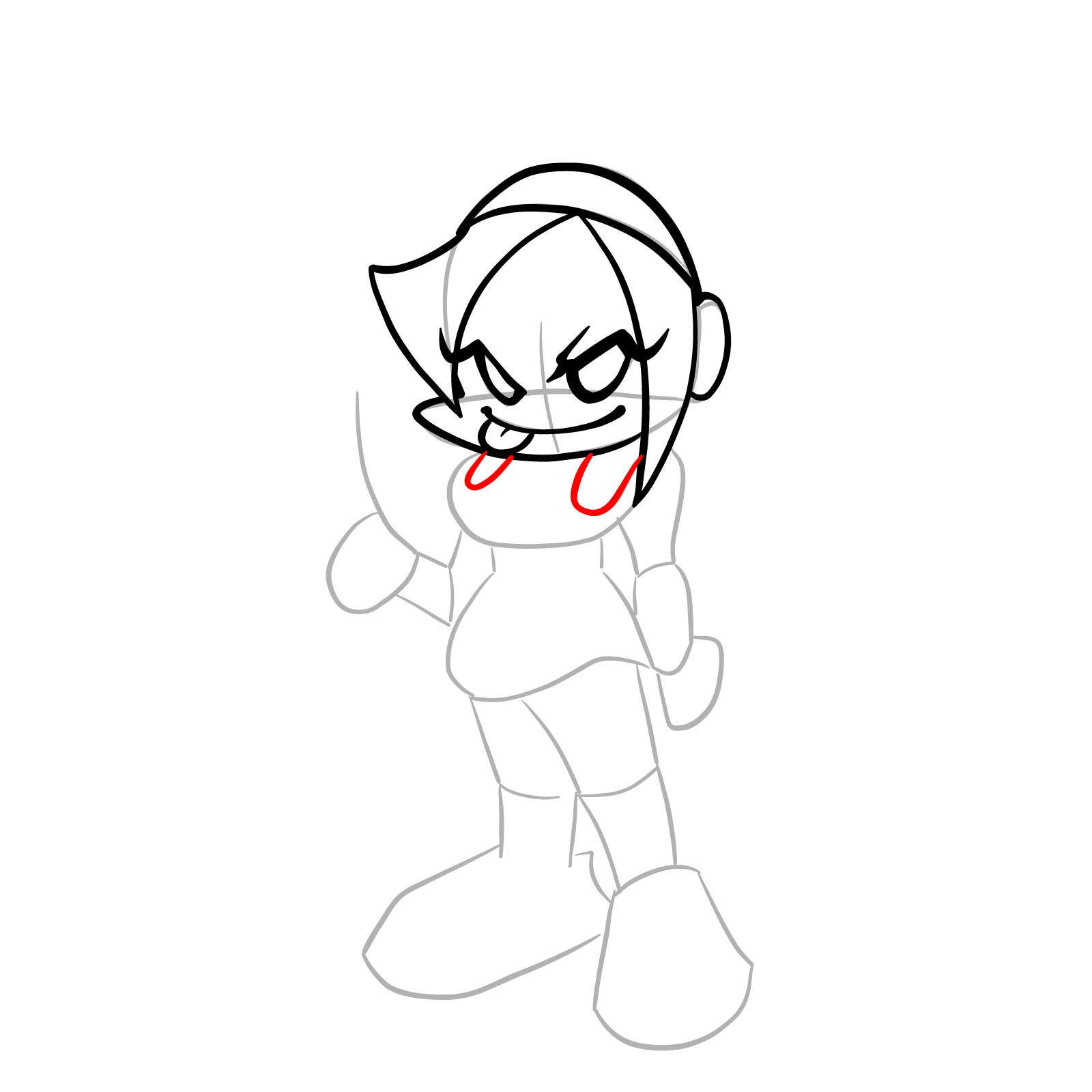 How to draw Nene from FNF - step 11