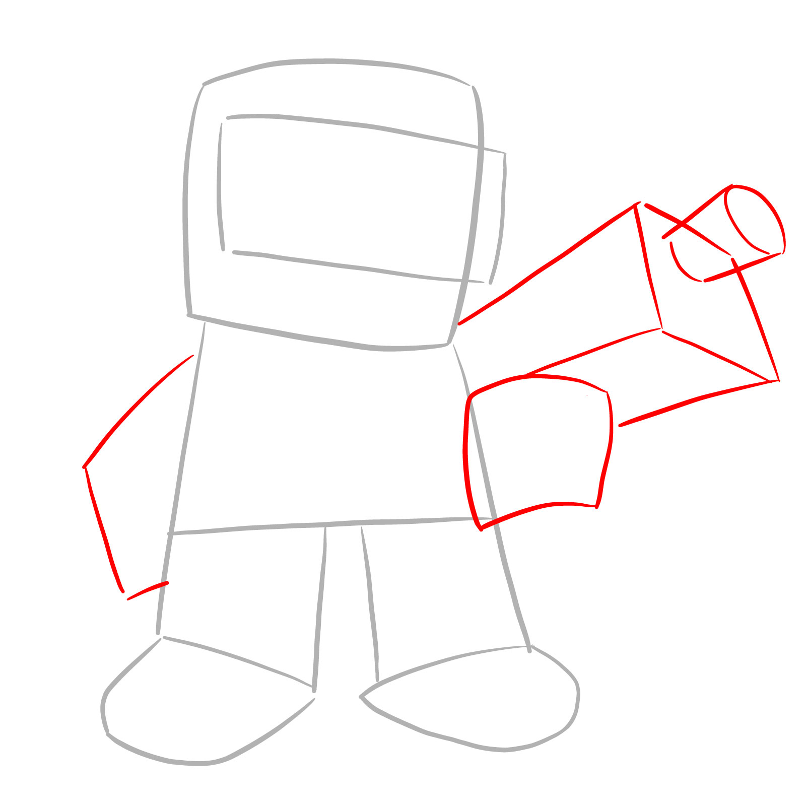 How to draw Pibby Tankman - step 03