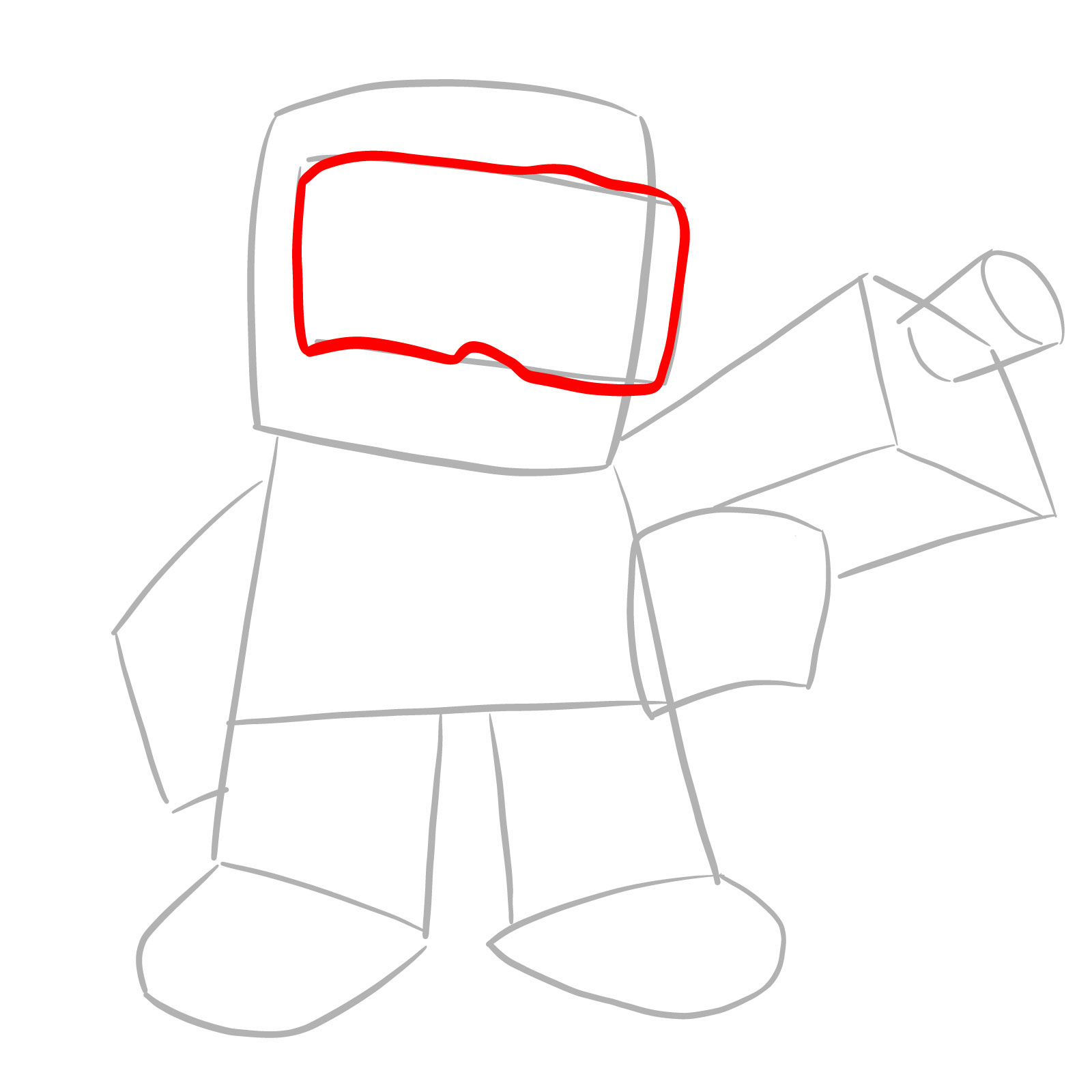 How to draw Pibby Tankman - step 04