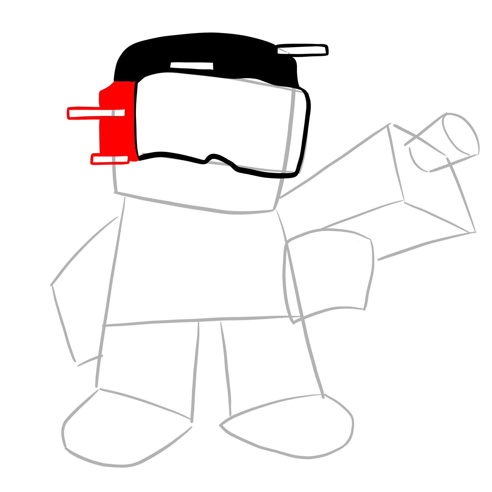 How to draw Pibby Tankman - step 06