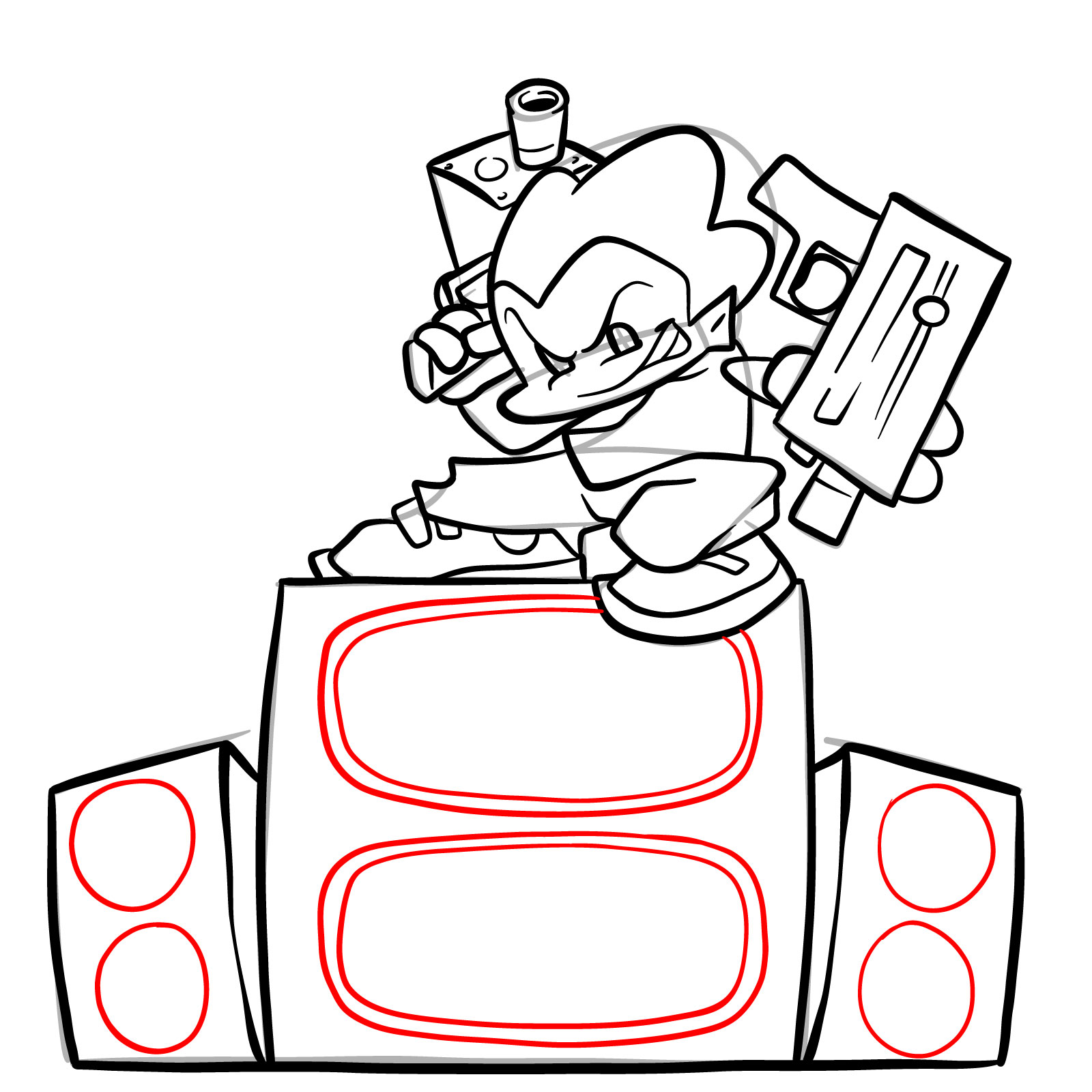 How to draw Pico on the speakers - step 28
