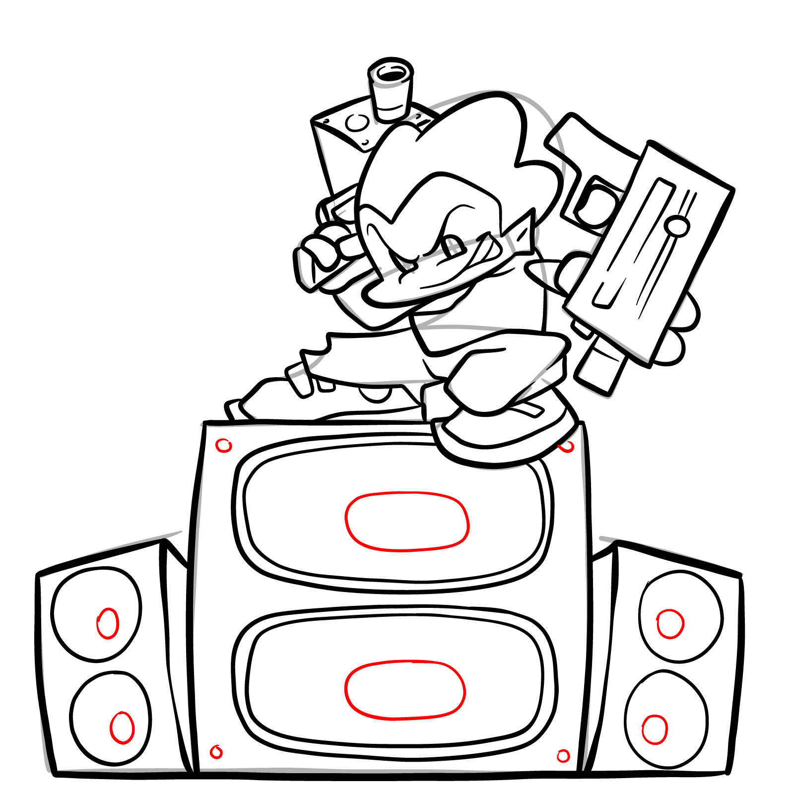 How to draw Pico on the speakers - step 29