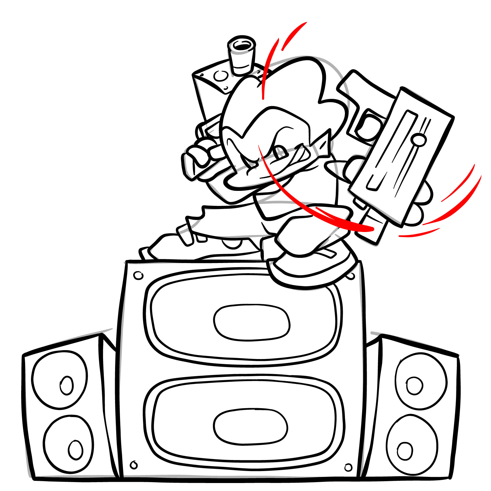 How to draw Pico on the speakers - step 30