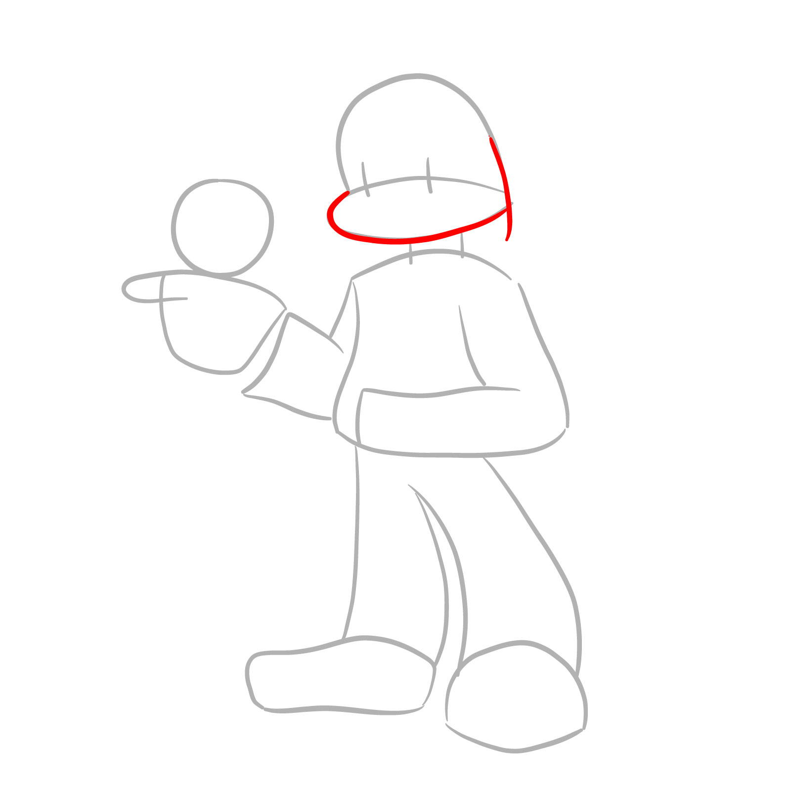 How to draw Sharv from FNF - step 04