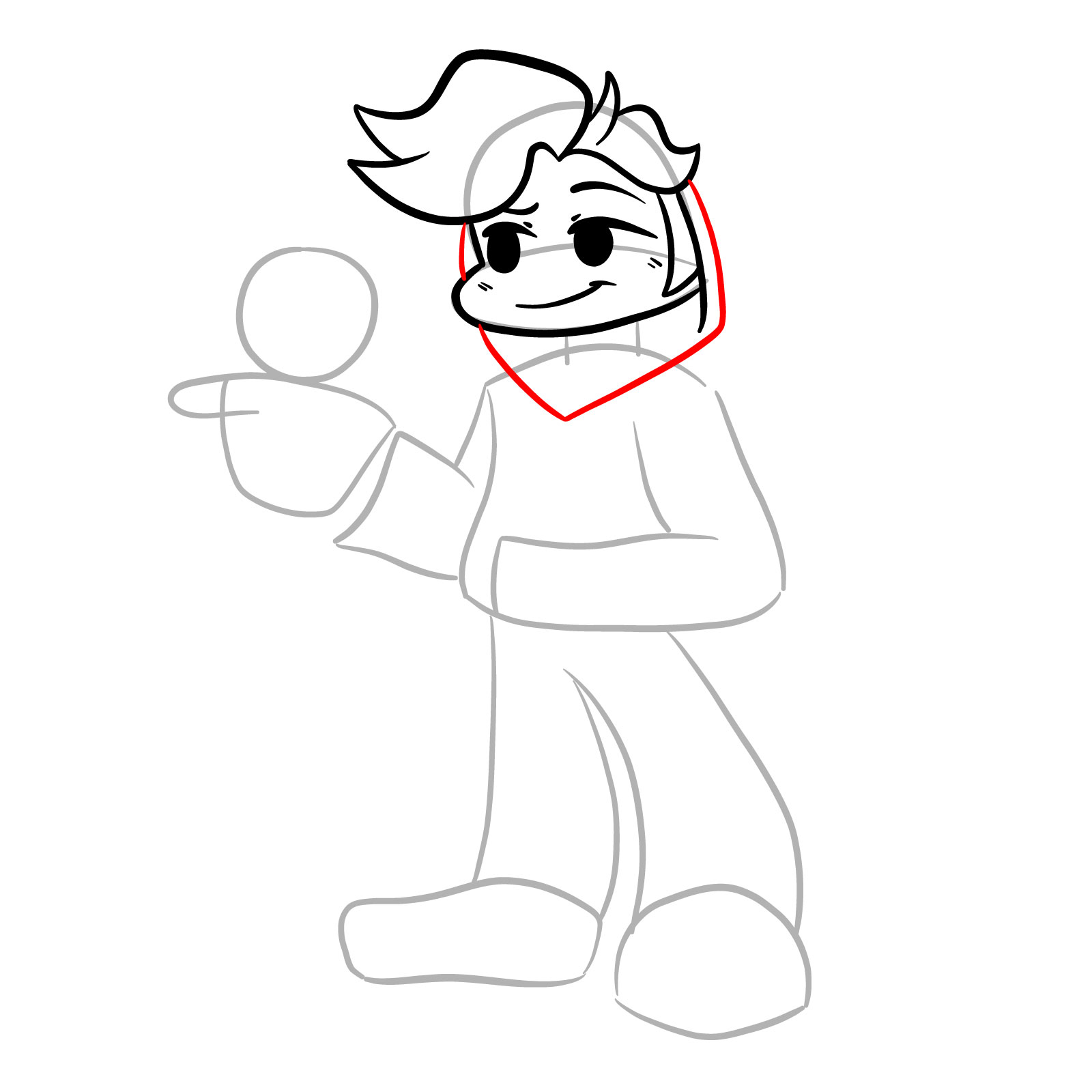 How to draw Sharv from FNF - step 13