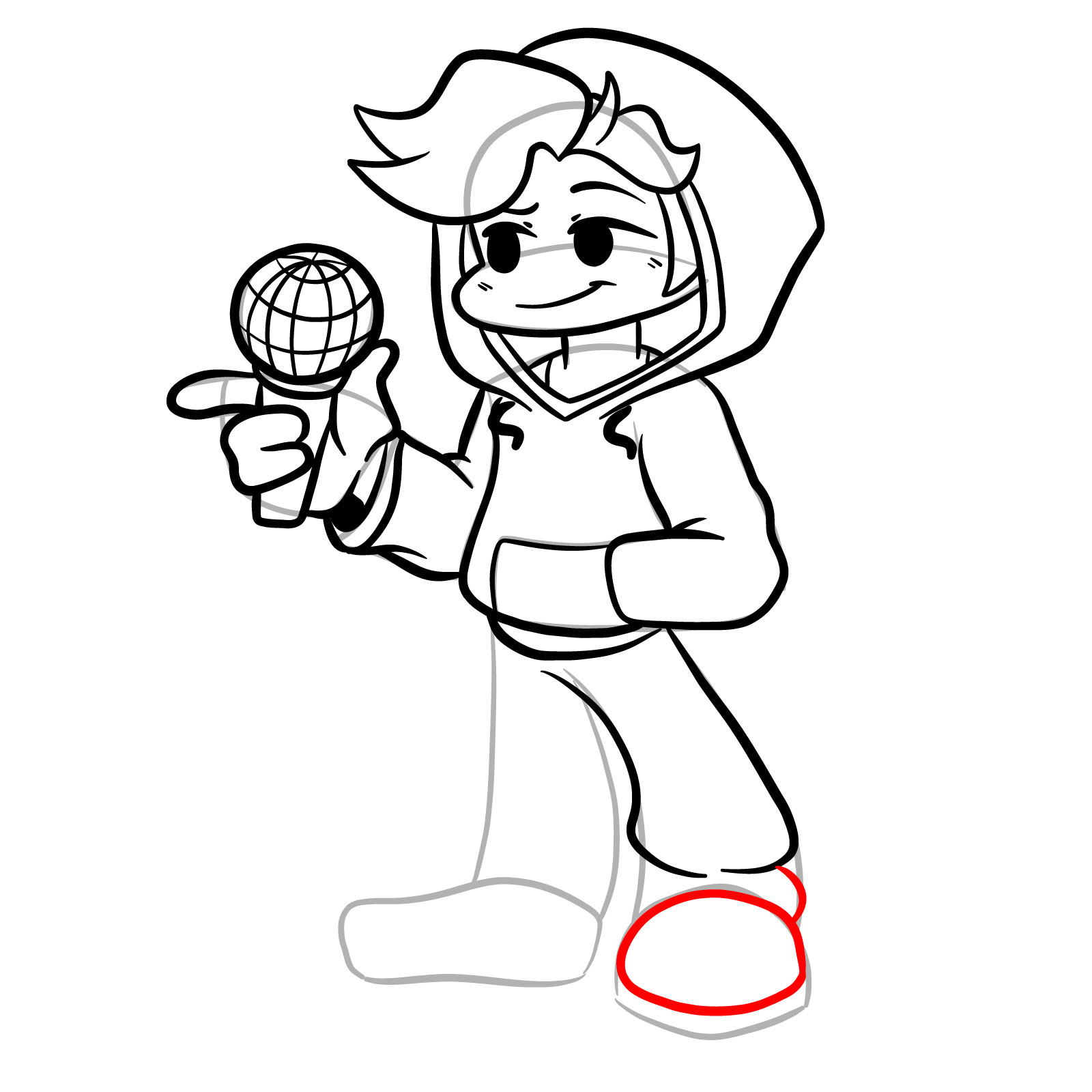 How to draw Sharv from FNF - step 30