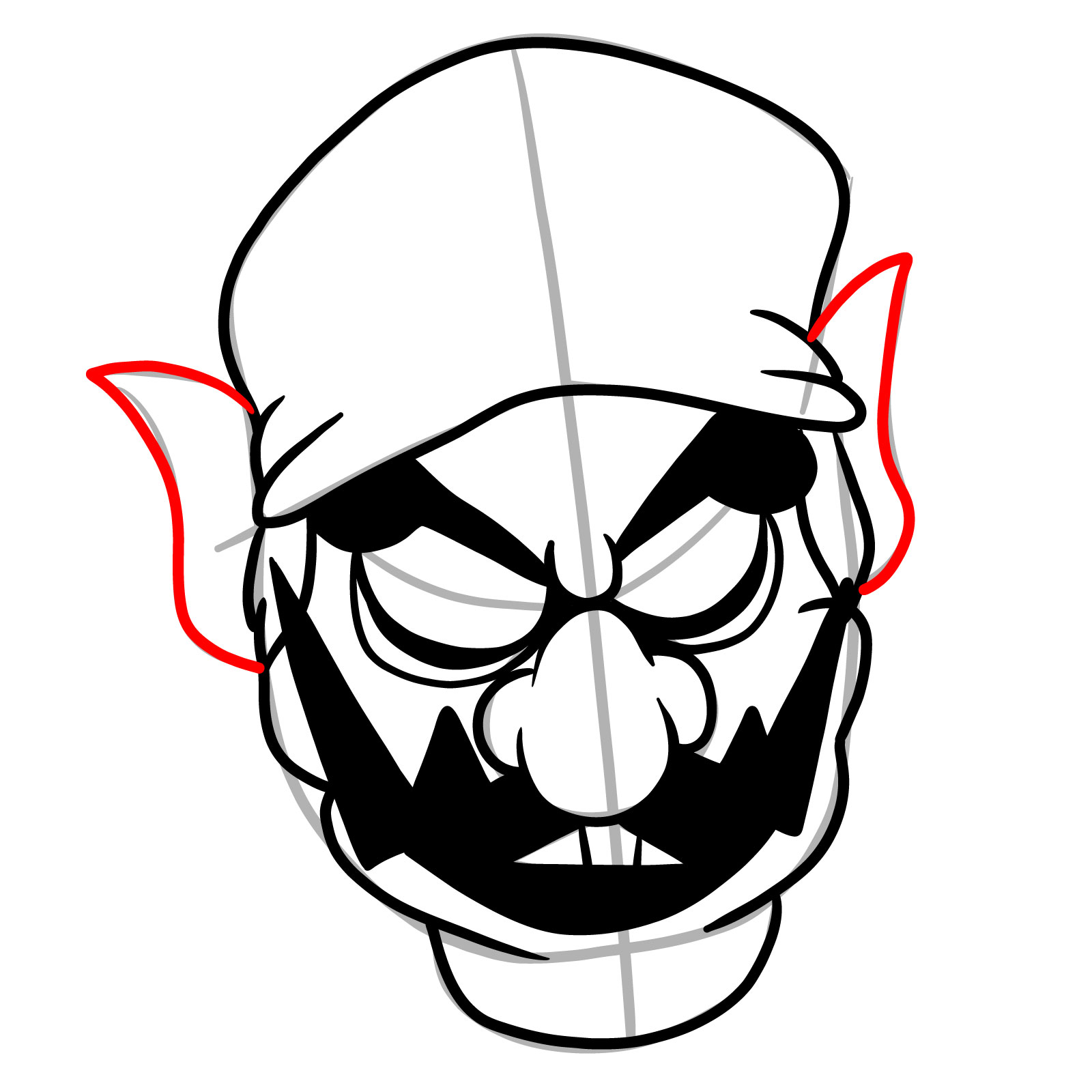 How to draw Wario Apparition  - step 19