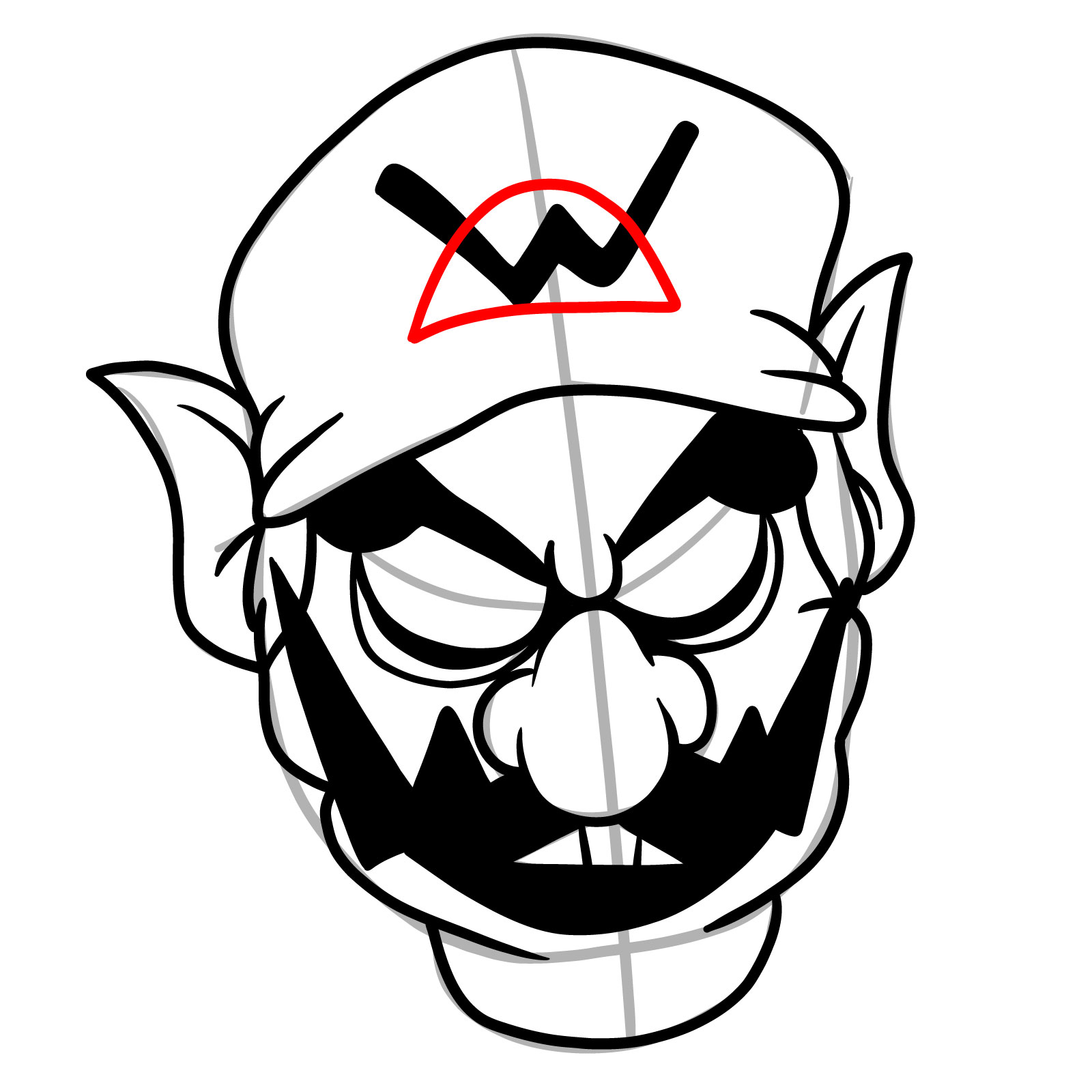 How to draw Wario Apparition  - step 22