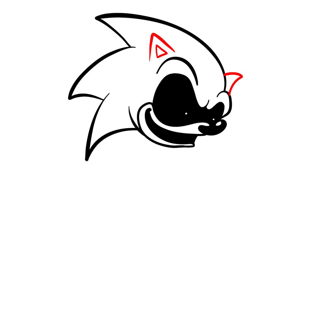 How to draw Sonic.Exe - FNF - step 09