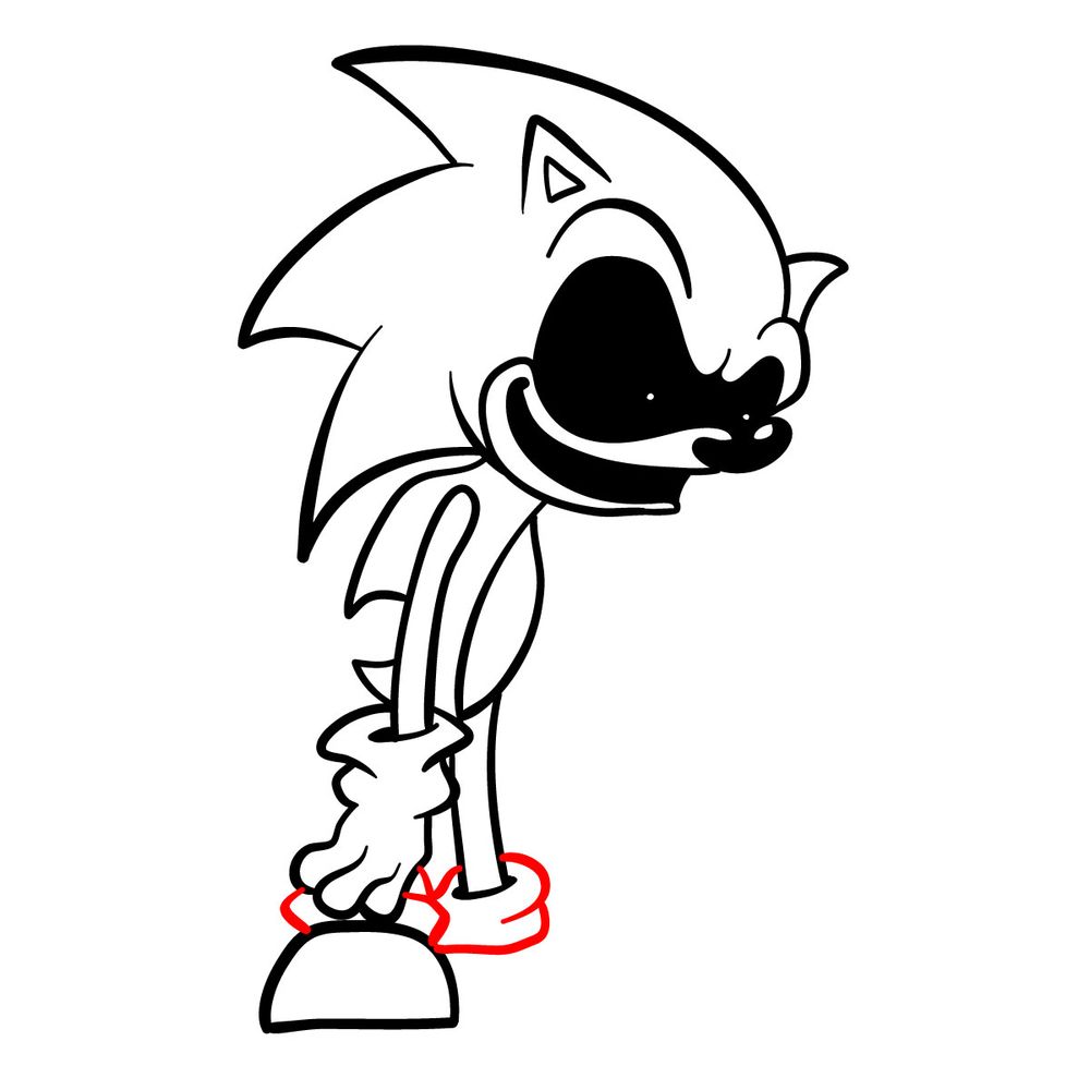 How to draw Sonic.Exe - FNF - step 15