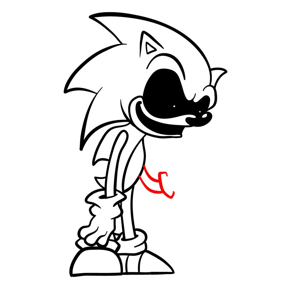 How to draw Sonic.Exe - FNF - step 17