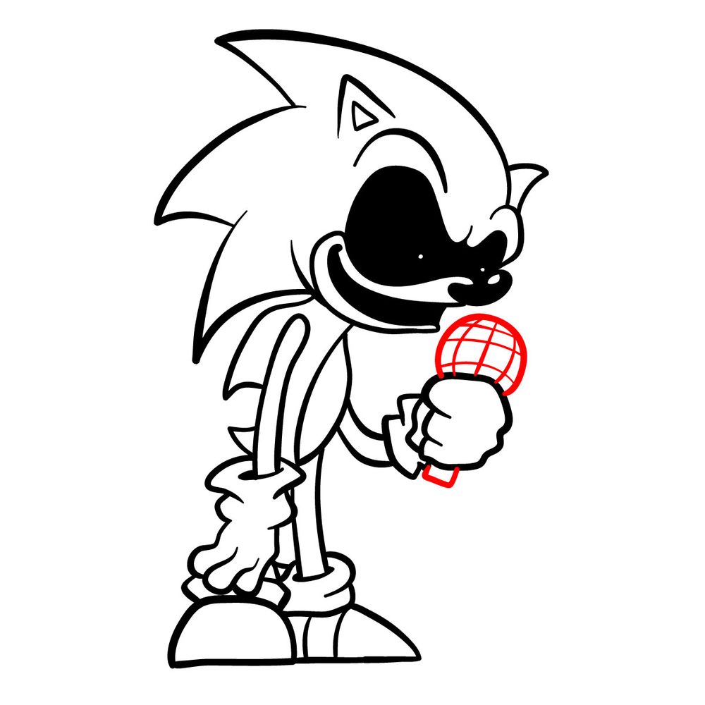 How to draw Sonic.Exe FNF Sketchok easy drawing guides