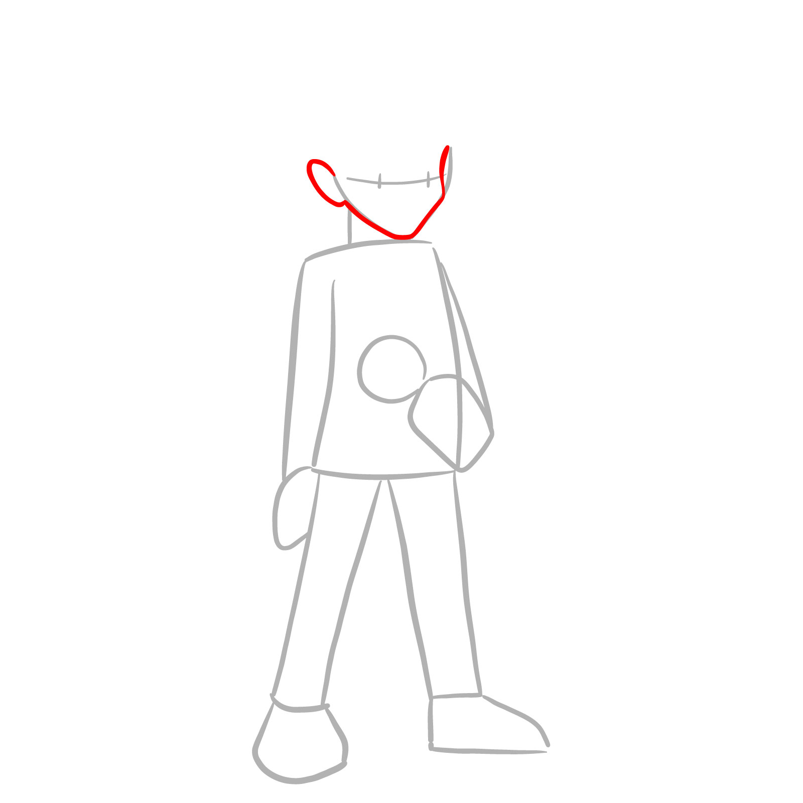 How to draw Bosip from FNF - step 04