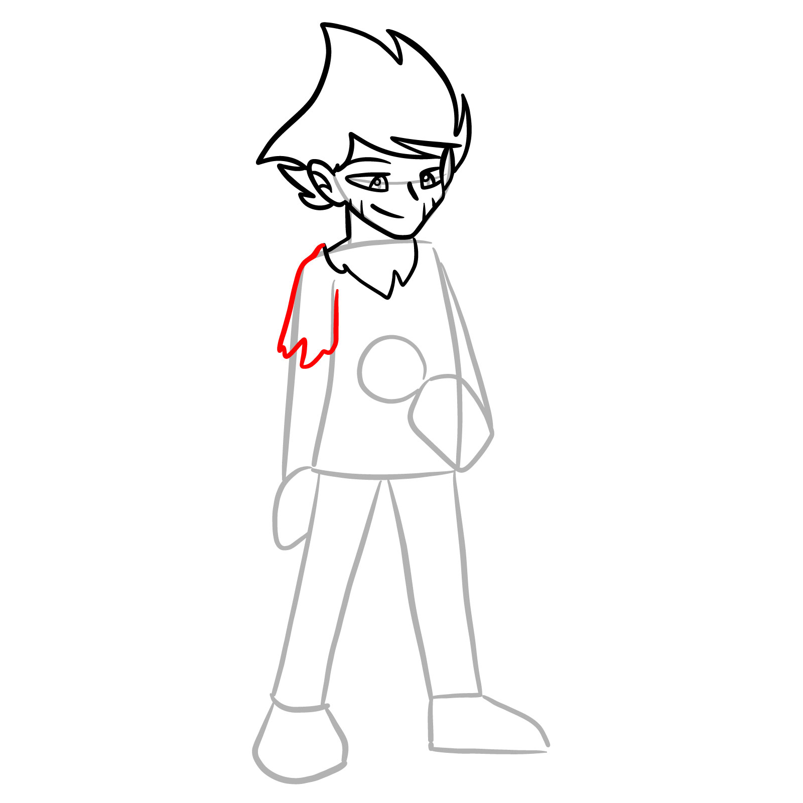How to draw Bosip from FNF - step 13
