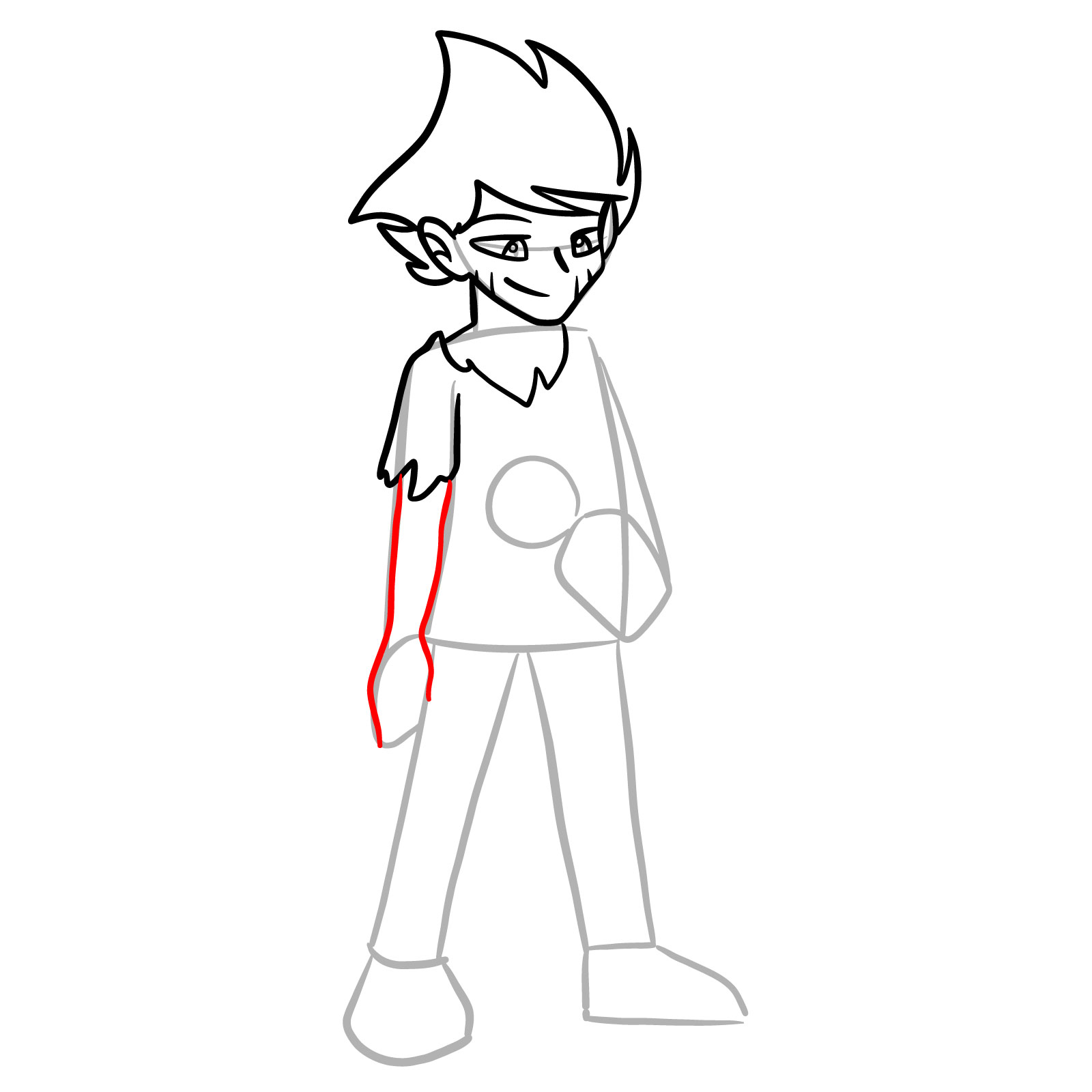 How to draw Bosip from FNF - step 14