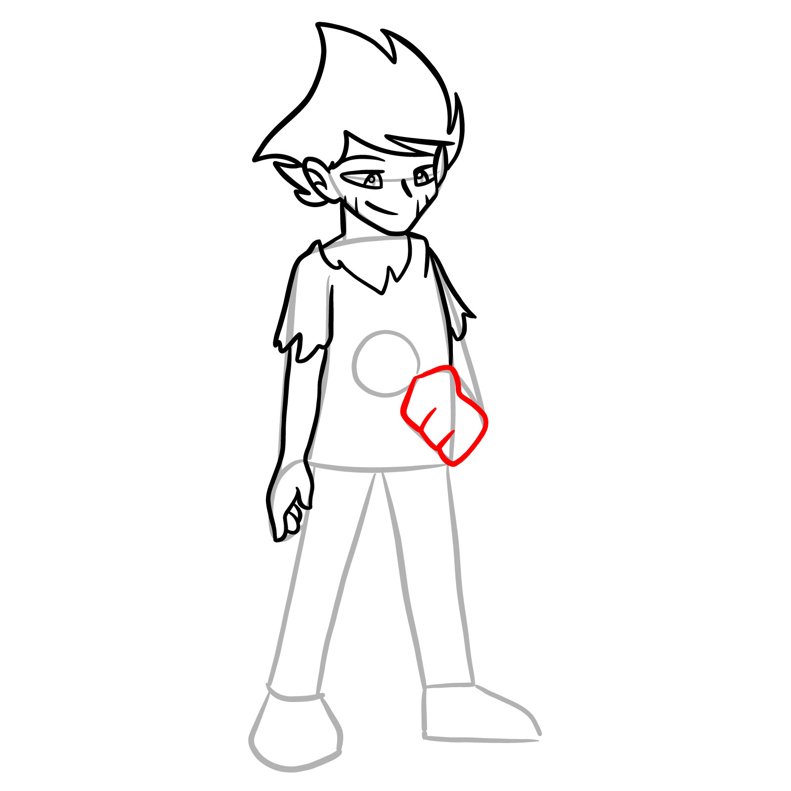 How to draw Bosip from FNF - step 19
