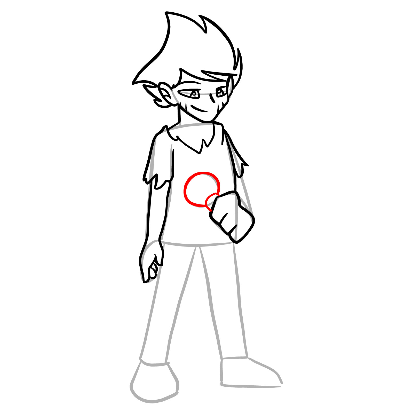 How to draw Bosip from FNF - step 20