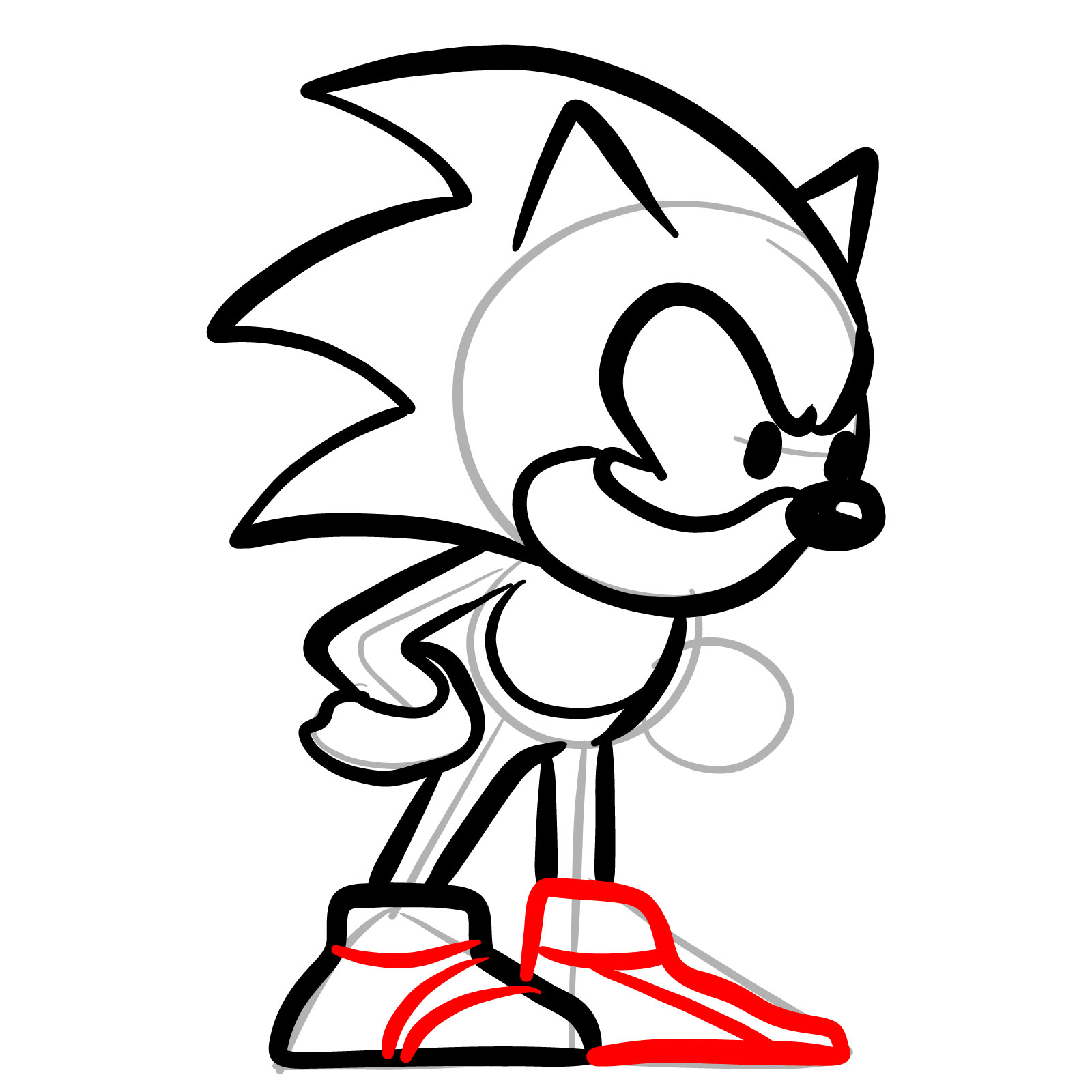 How to draw Dorkly Sonic from FNF - step 15