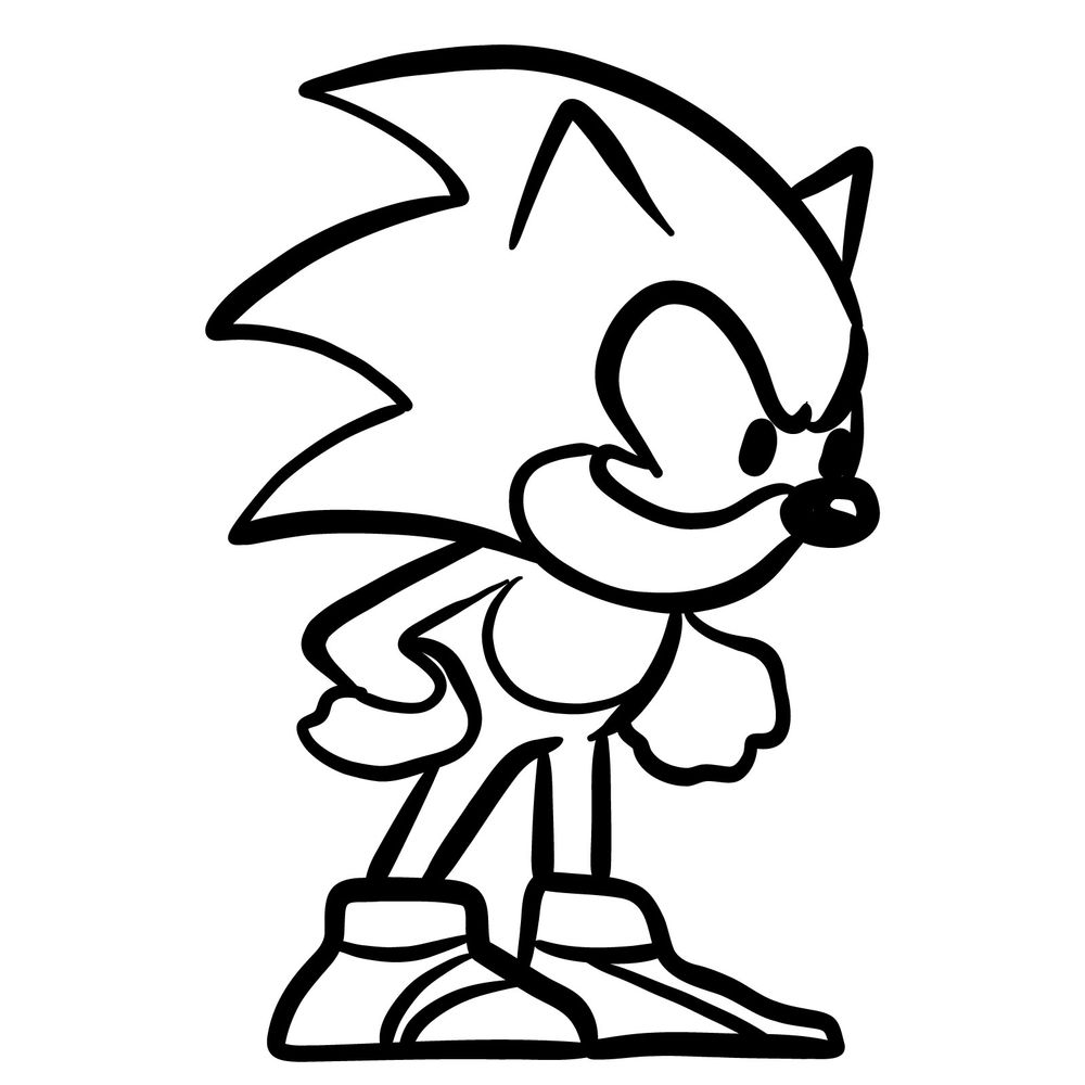 How to draw Dorkly Sonic from FNF