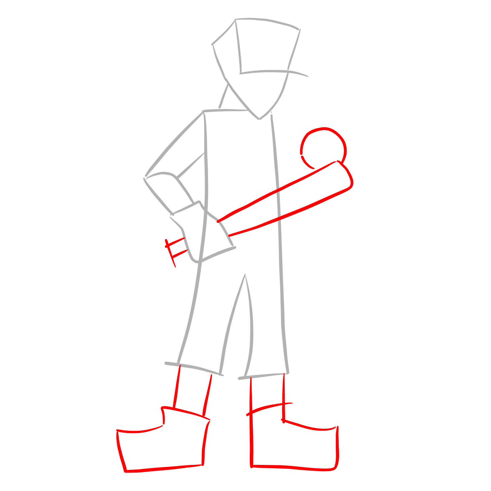How to draw Jeremy Scout from FNF - step 03