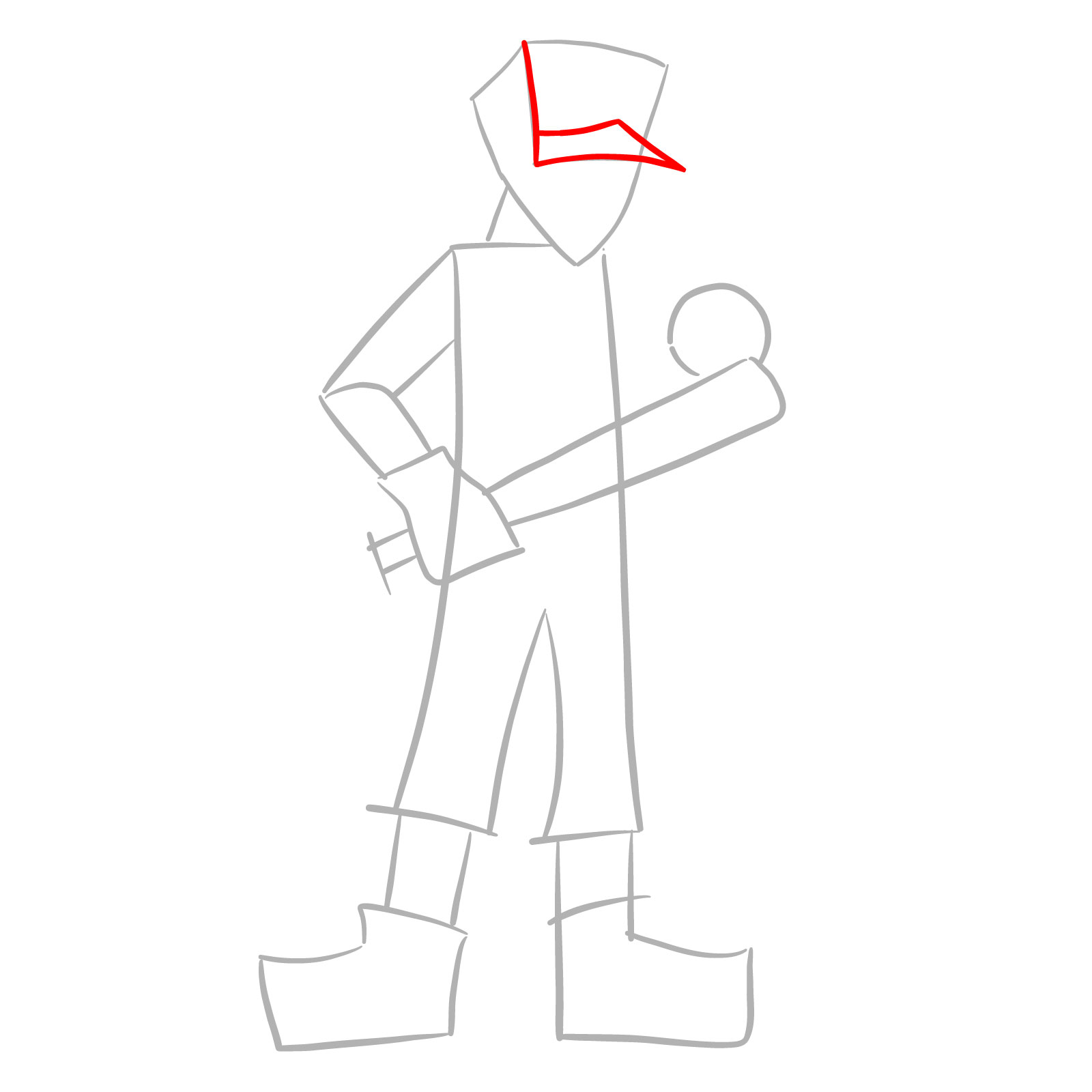 How to draw Jeremy Scout from FNF - step 04