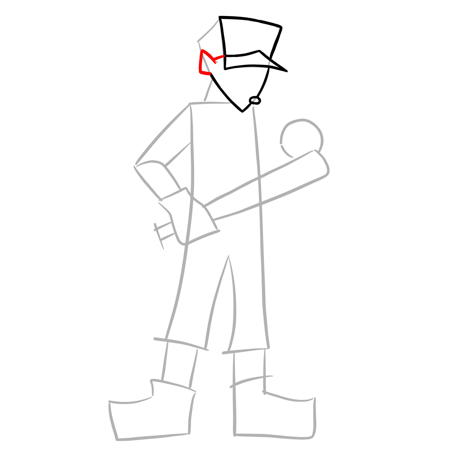 How to draw Jeremy Scout from FNF - step 07