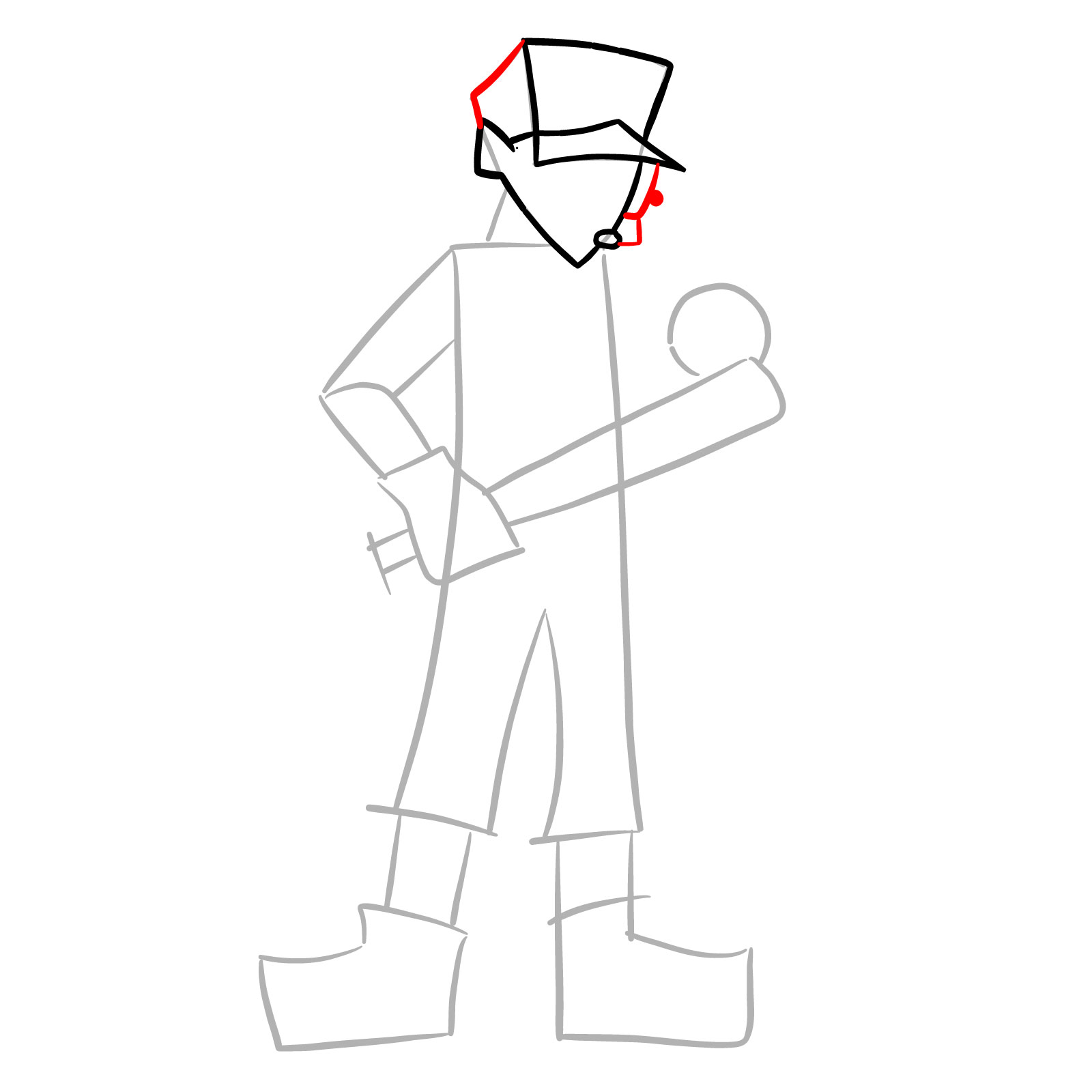 How to draw Jeremy Scout from FNF - step 08
