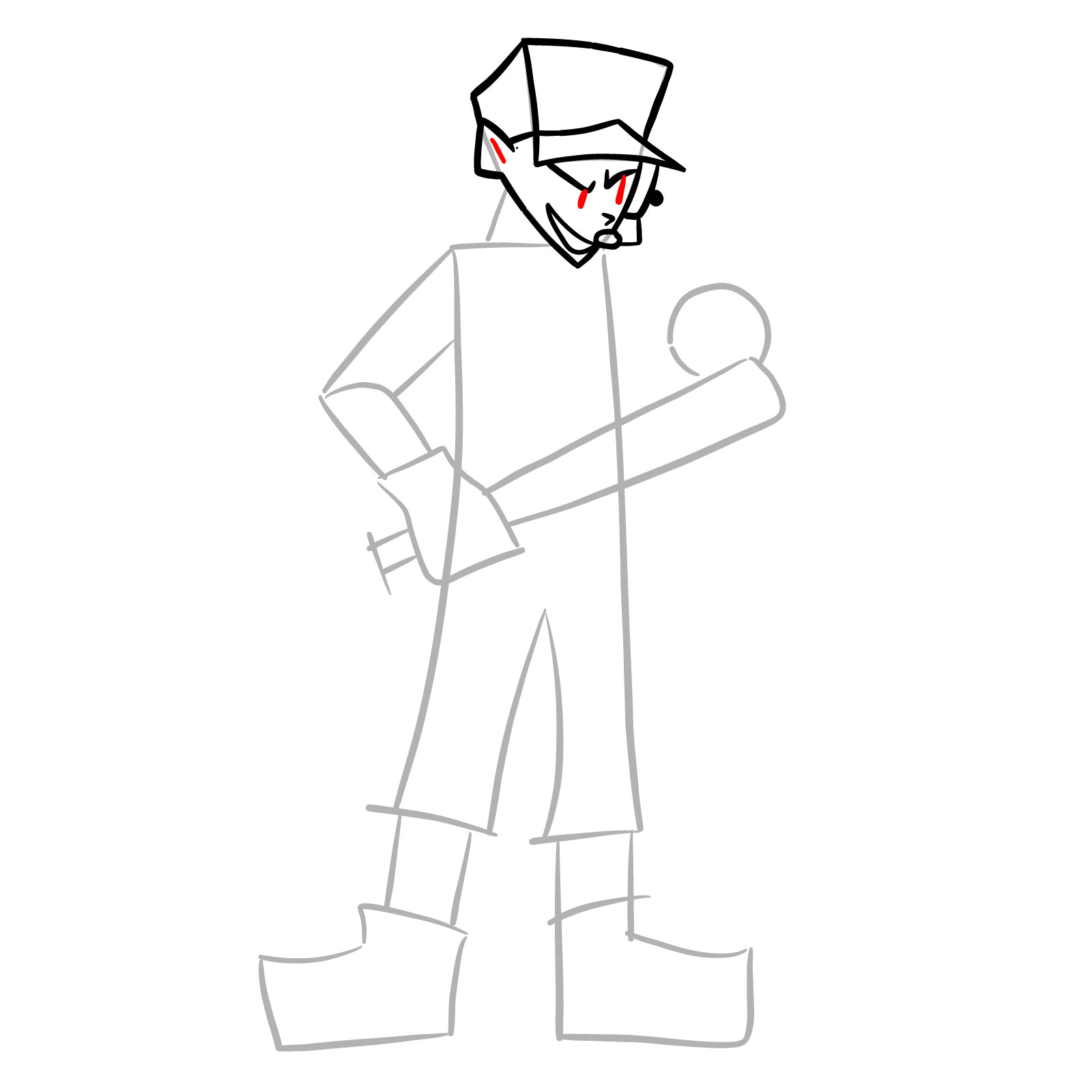 How to draw Jeremy Scout from FNF - step 10