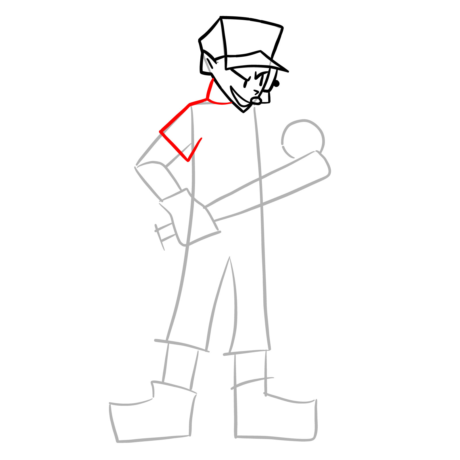 How to draw Jeremy Scout from FNF - step 11