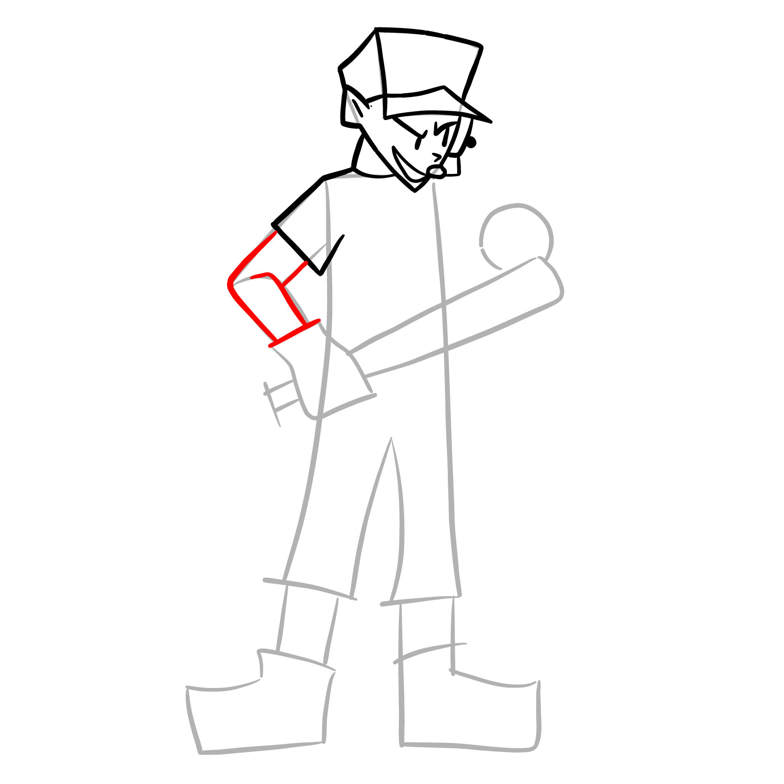 How to draw Jeremy Scout from FNF - step 12