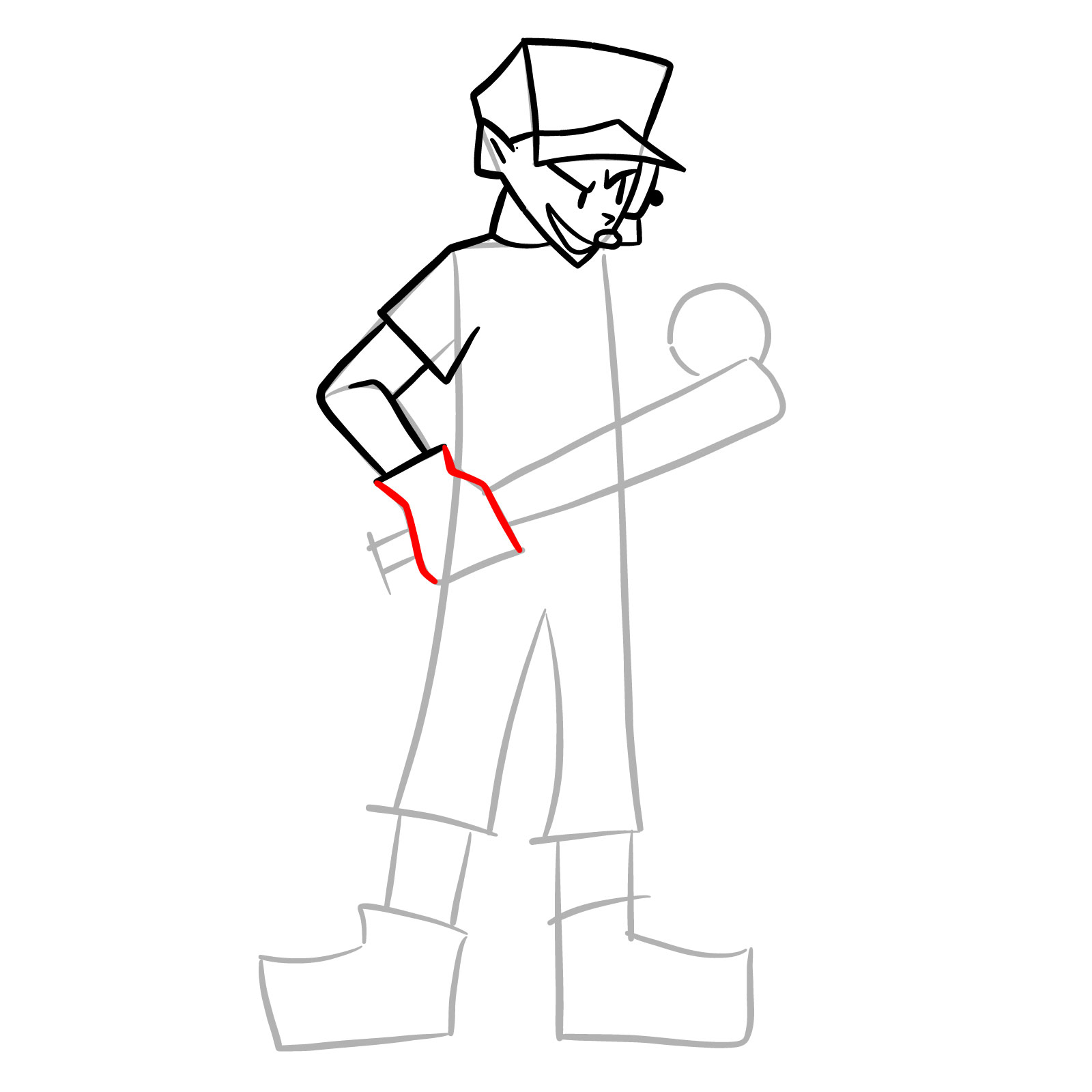 How to draw Jeremy Scout from FNF - step 13