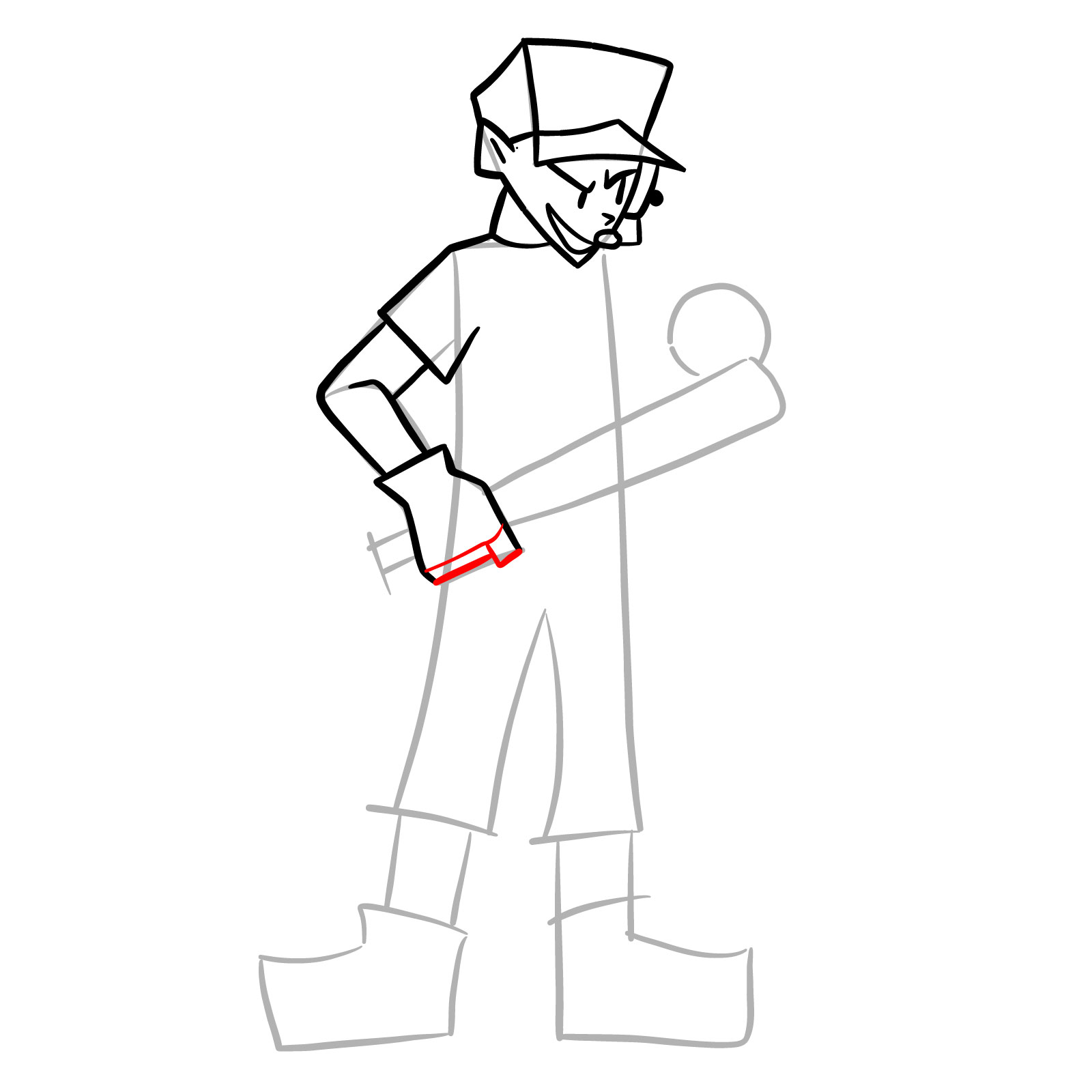 How to draw Jeremy Scout from FNF - step 14