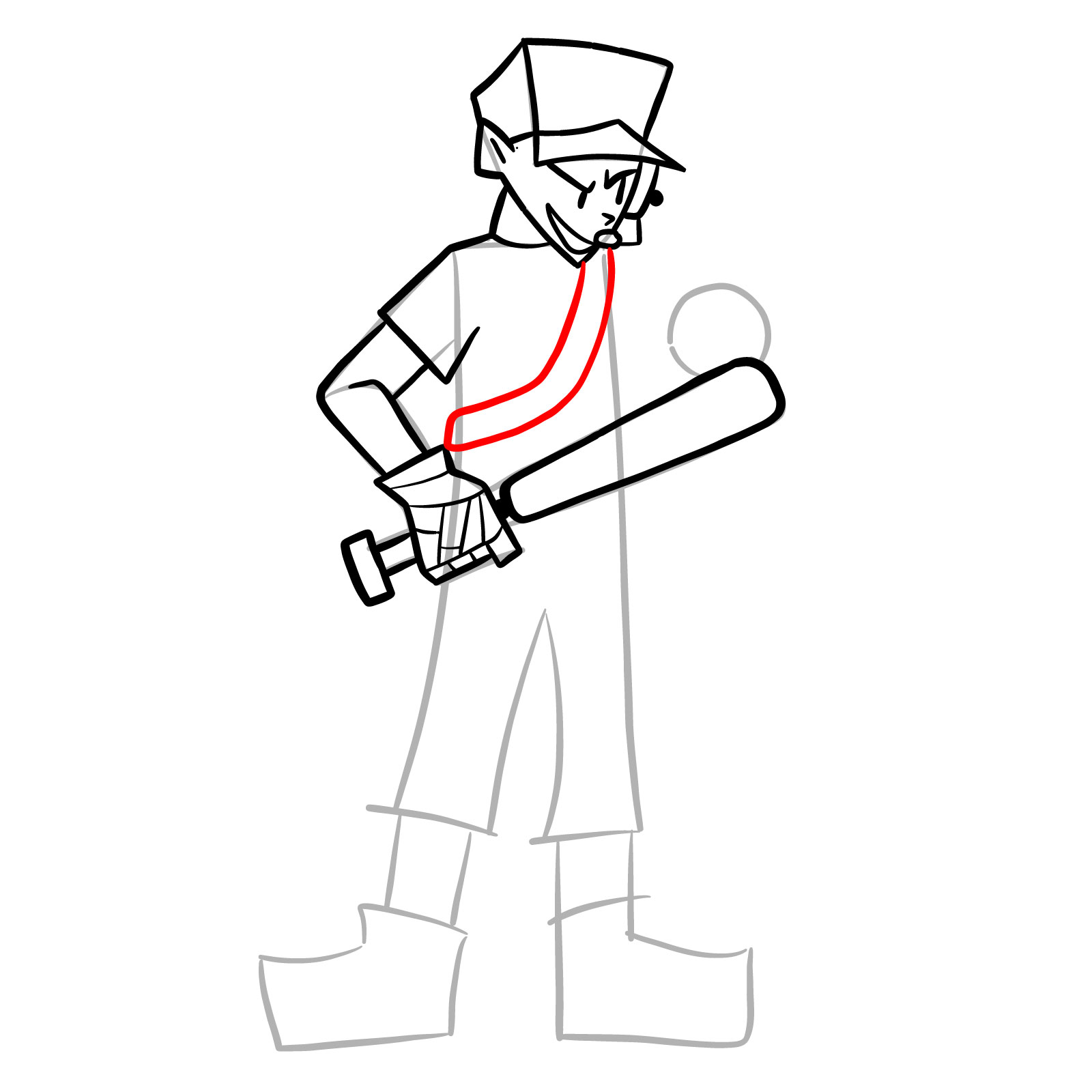 How to draw Jeremy Scout from FNF - step 17