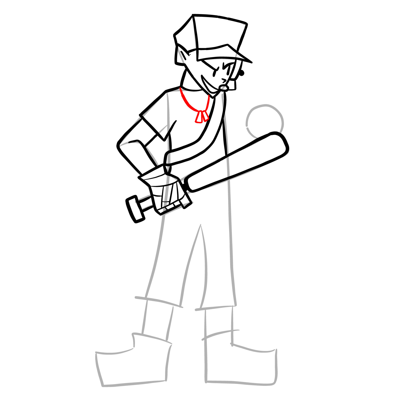 How to draw Jeremy Scout from FNF - step 19