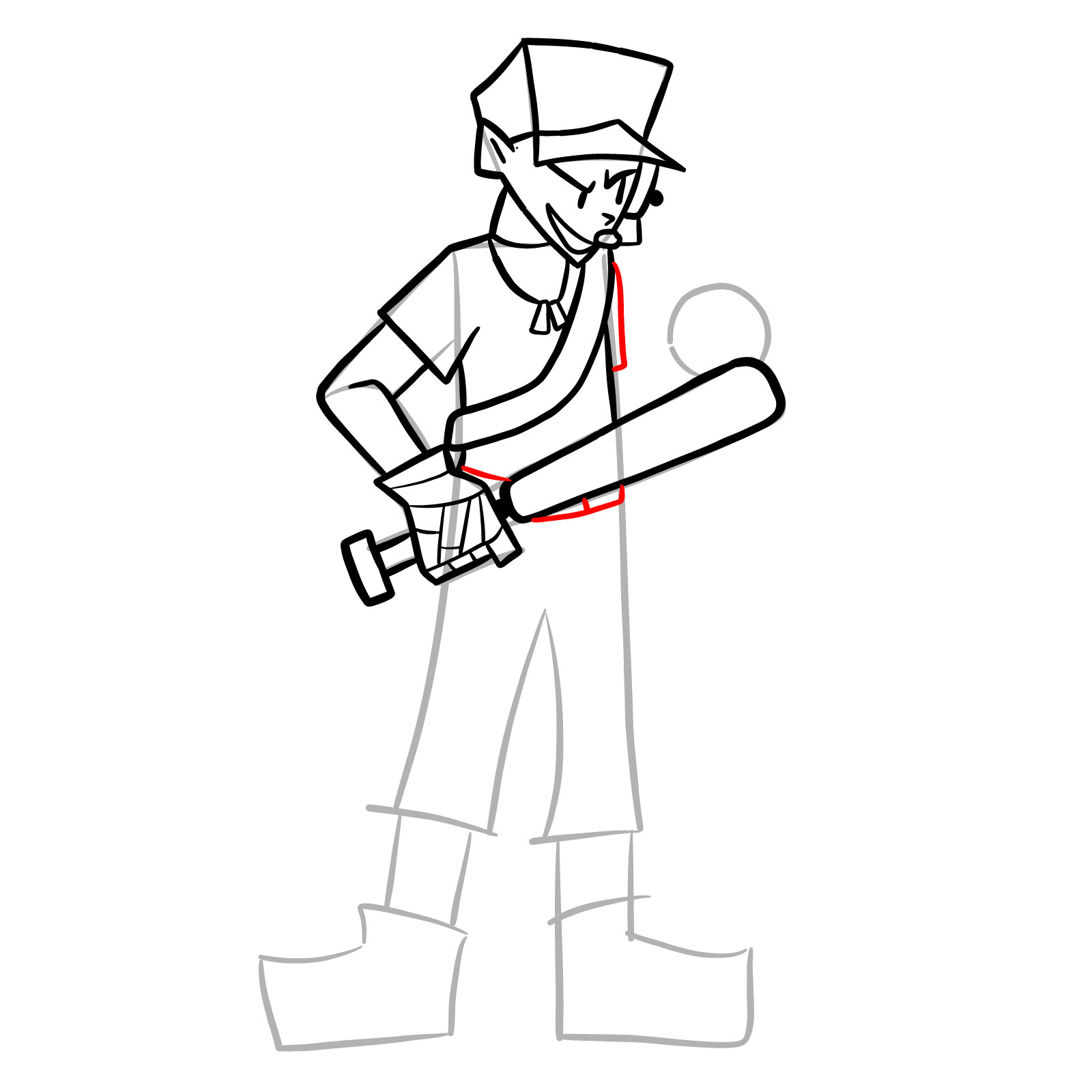 How to draw Jeremy Scout from FNF - step 20