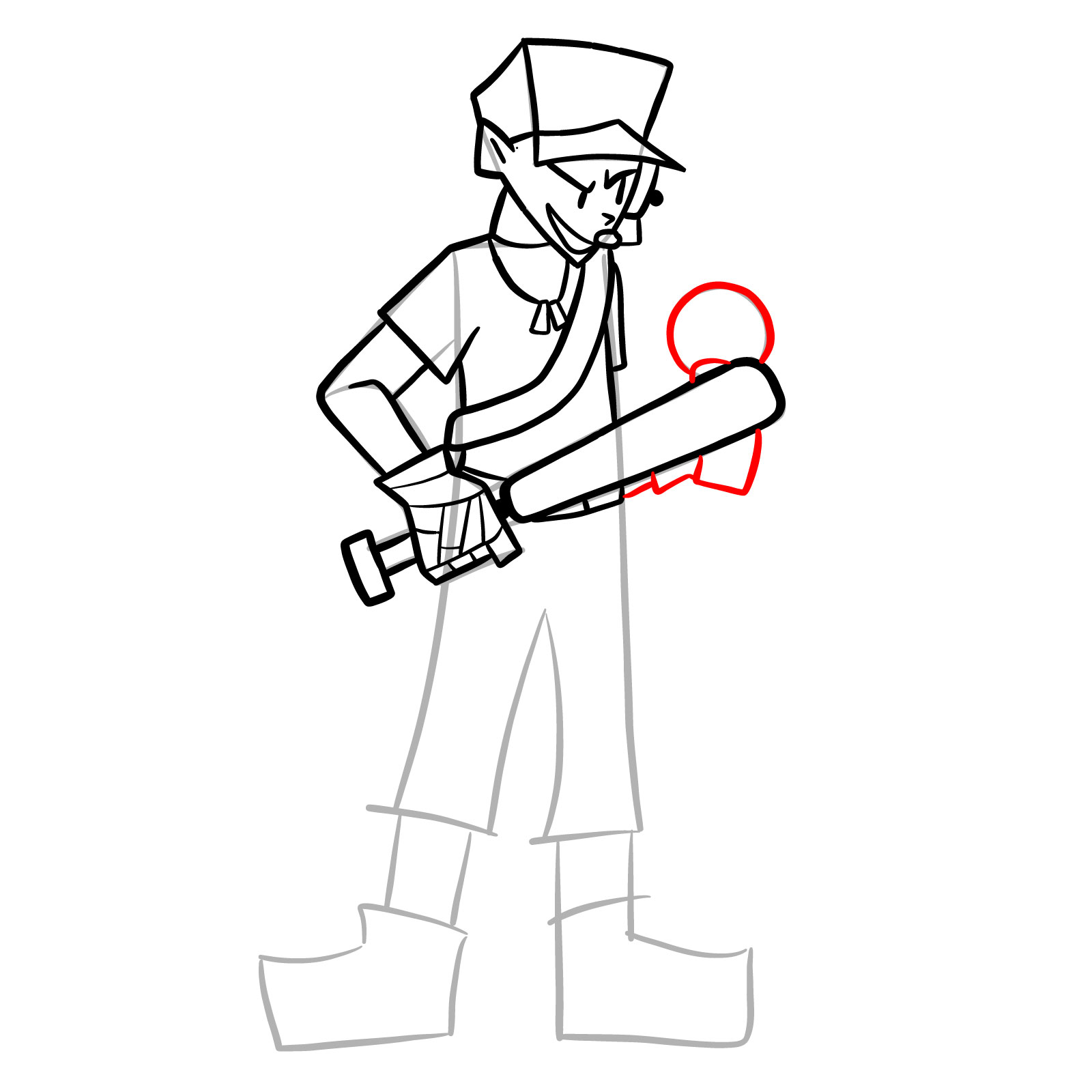 How to draw Jeremy Scout from FNF - step 21