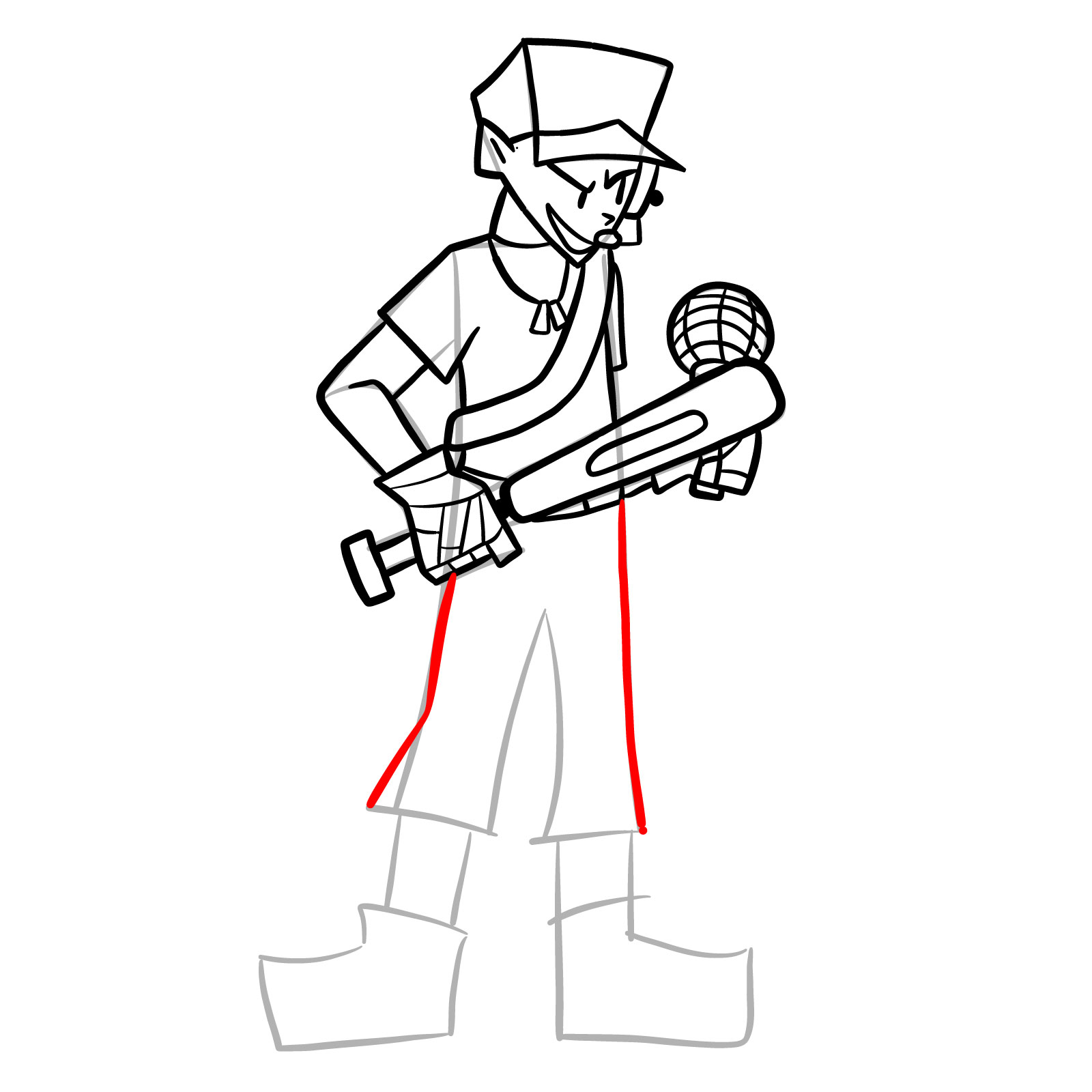 How to draw Jeremy Scout from FNF - step 24