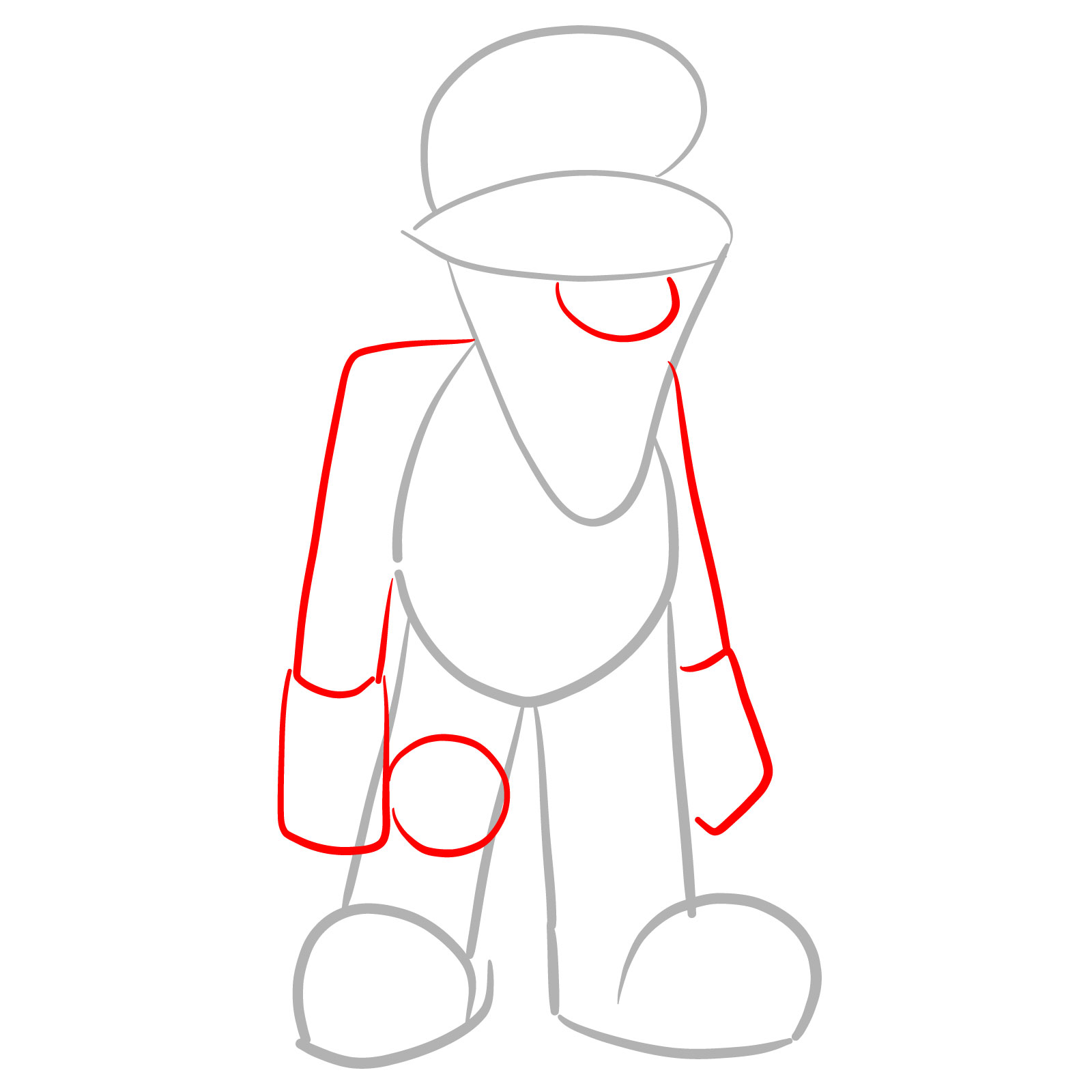 How to draw Mario.EXE GB (True Form) - step 03