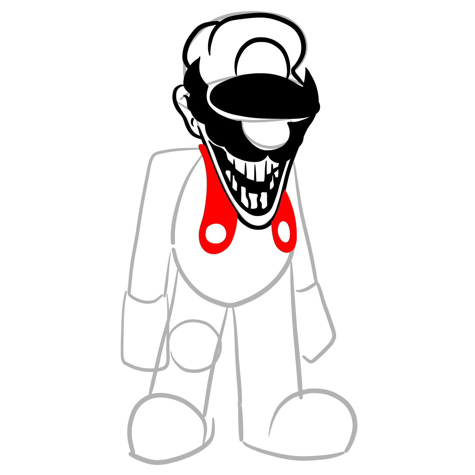 How to draw Mario.EXE GB (True Form) - step 16