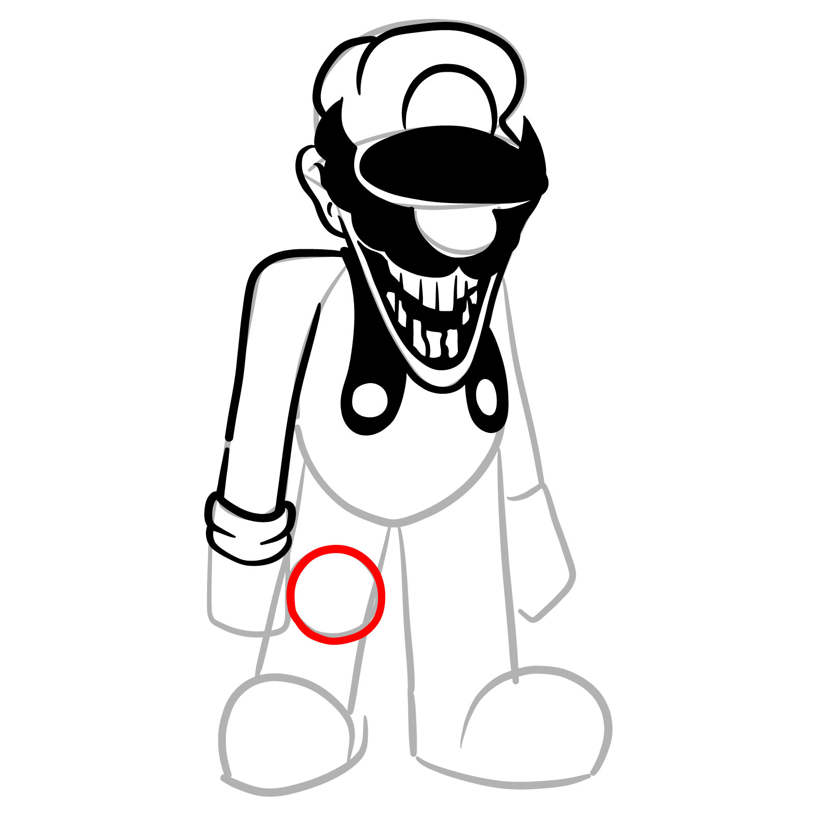 How to draw Mario.EXE GB (True Form) - step 19