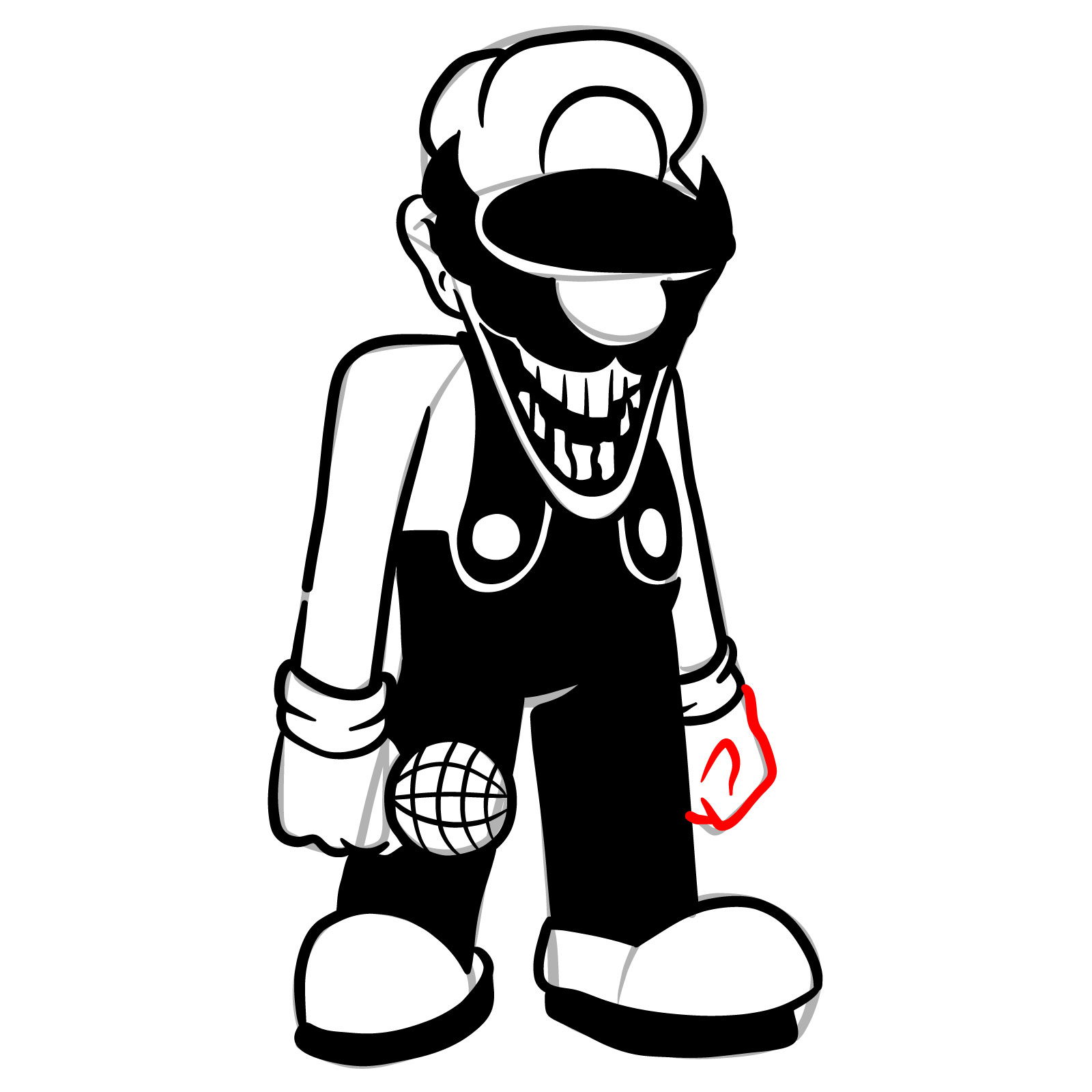 How to draw Mario.EXE GB (True Form) - step 28