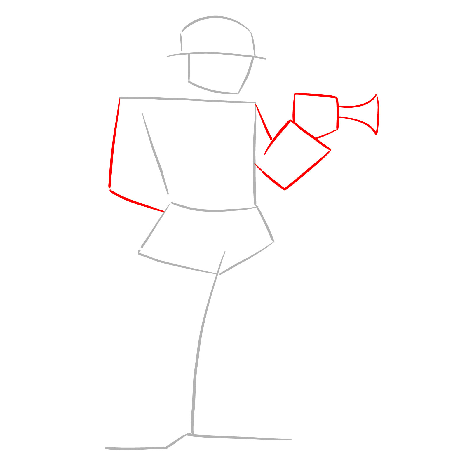 How to draw Soldier (Mister Jane Doe) - step 03