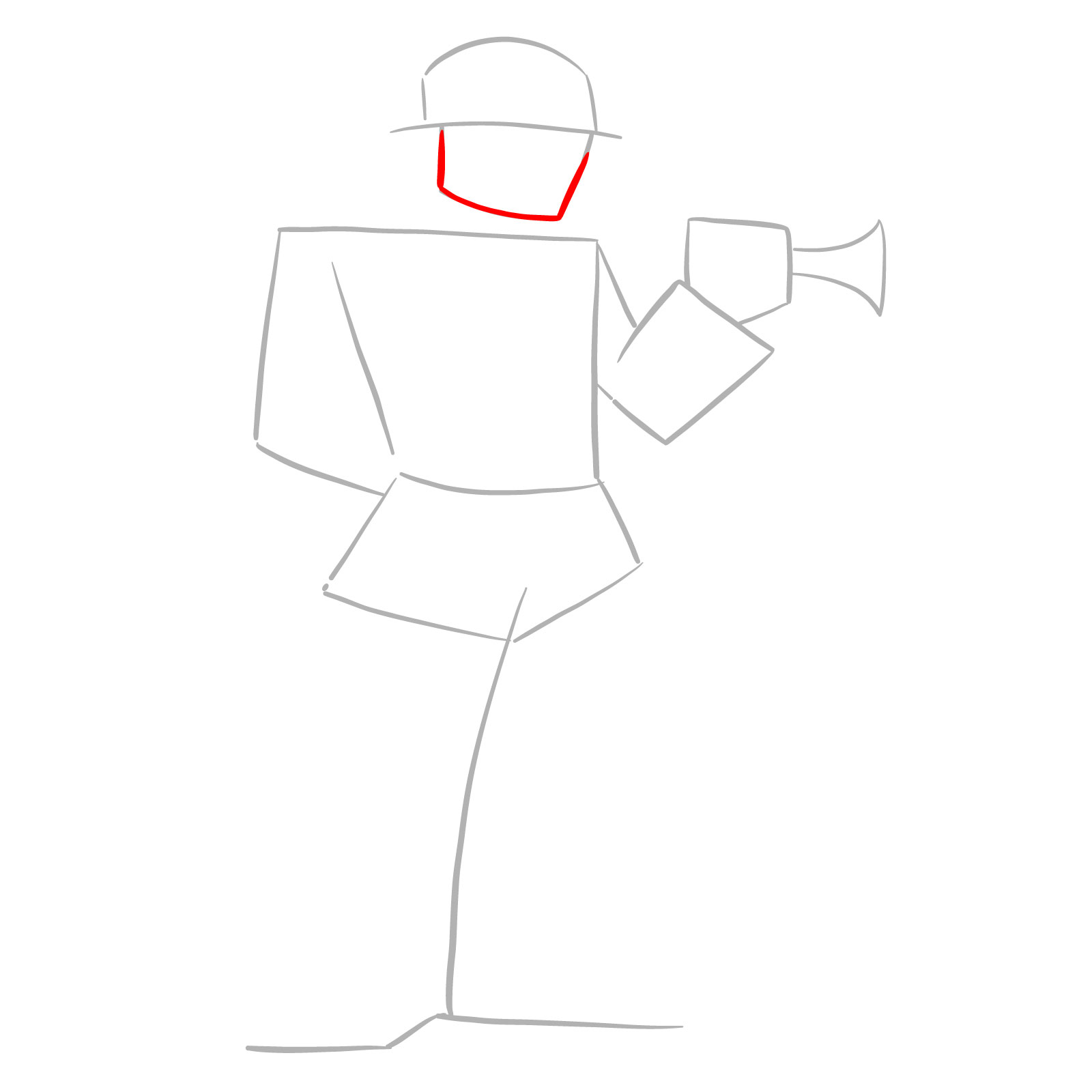 How to draw Soldier (Mister Jane Doe) - step 04