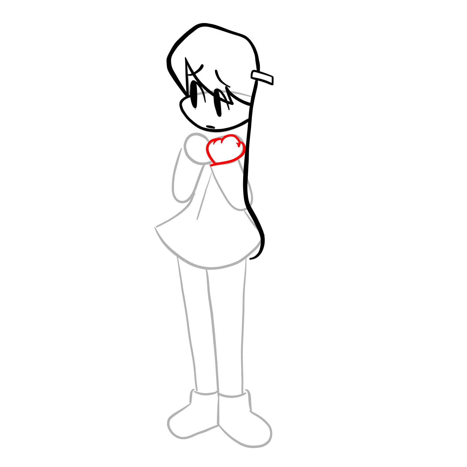 How to draw Yuri from FNF Hotline 024 - step 10