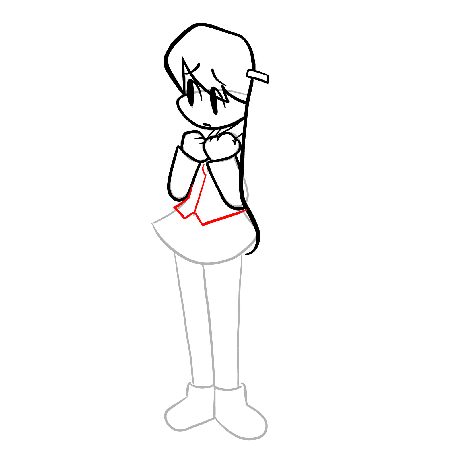 How to draw Yuri from FNF Hotline 024 - step 15
