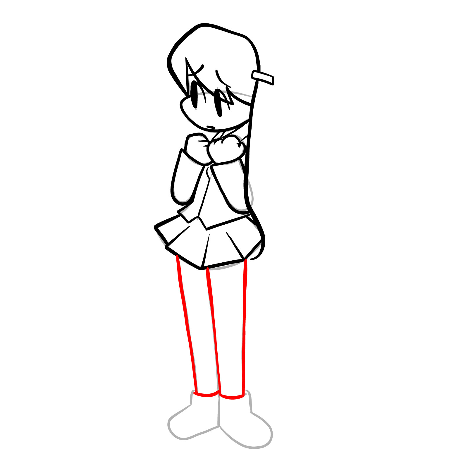 How to draw Yuri from FNF Hotline 024 - step 17