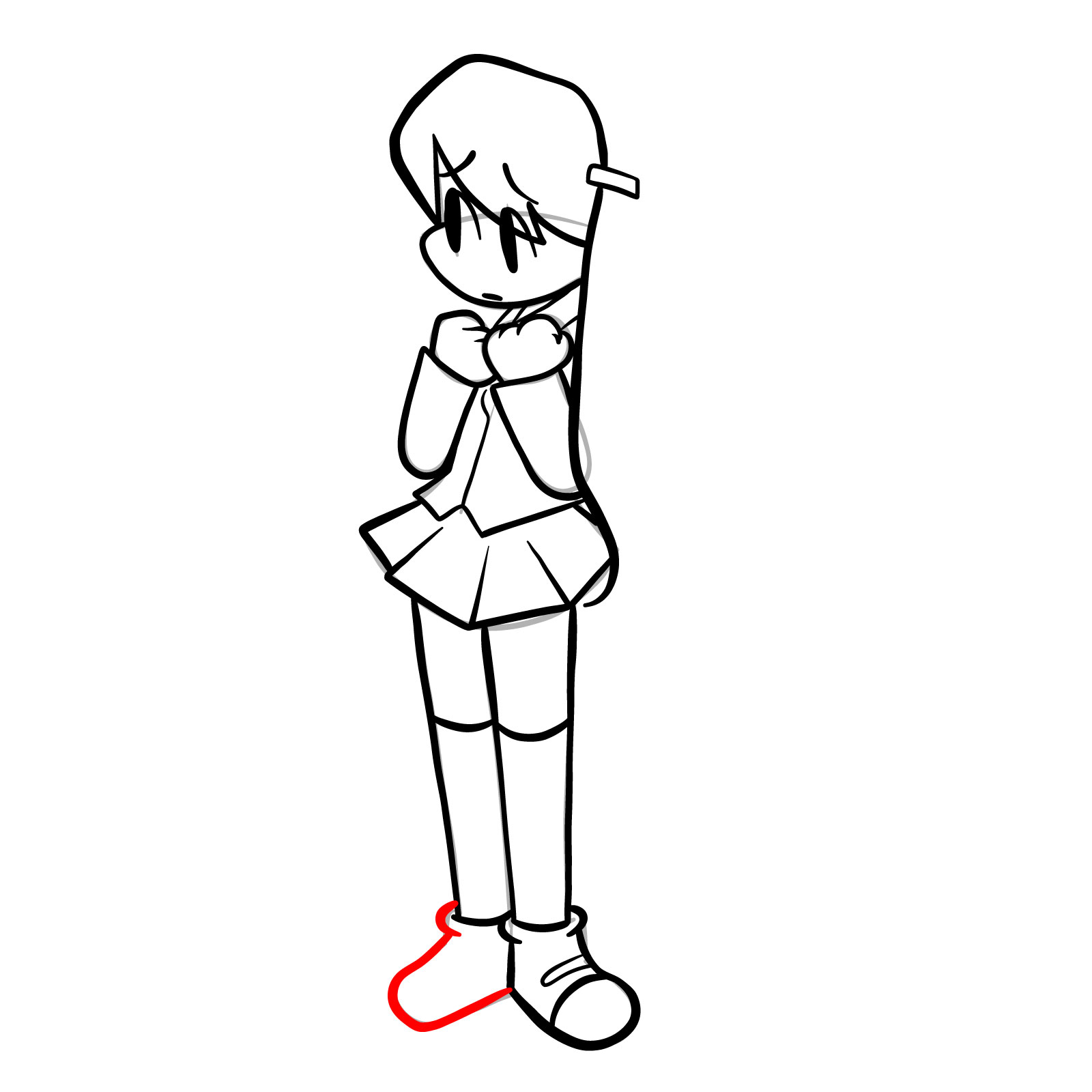 How to draw Yuri from FNF Hotline 024 - step 20