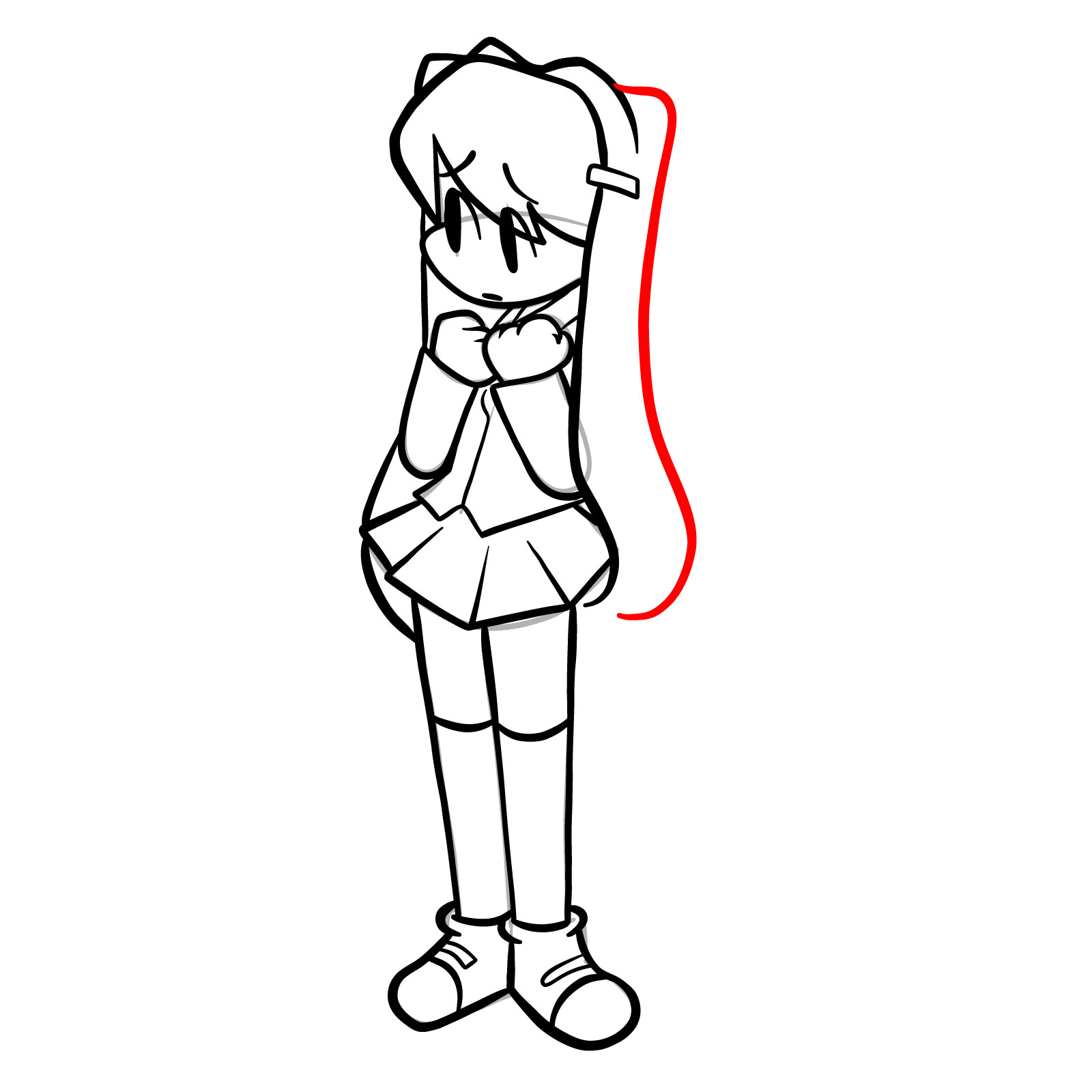 How to draw Yuri from FNF Hotline 024 - step 24