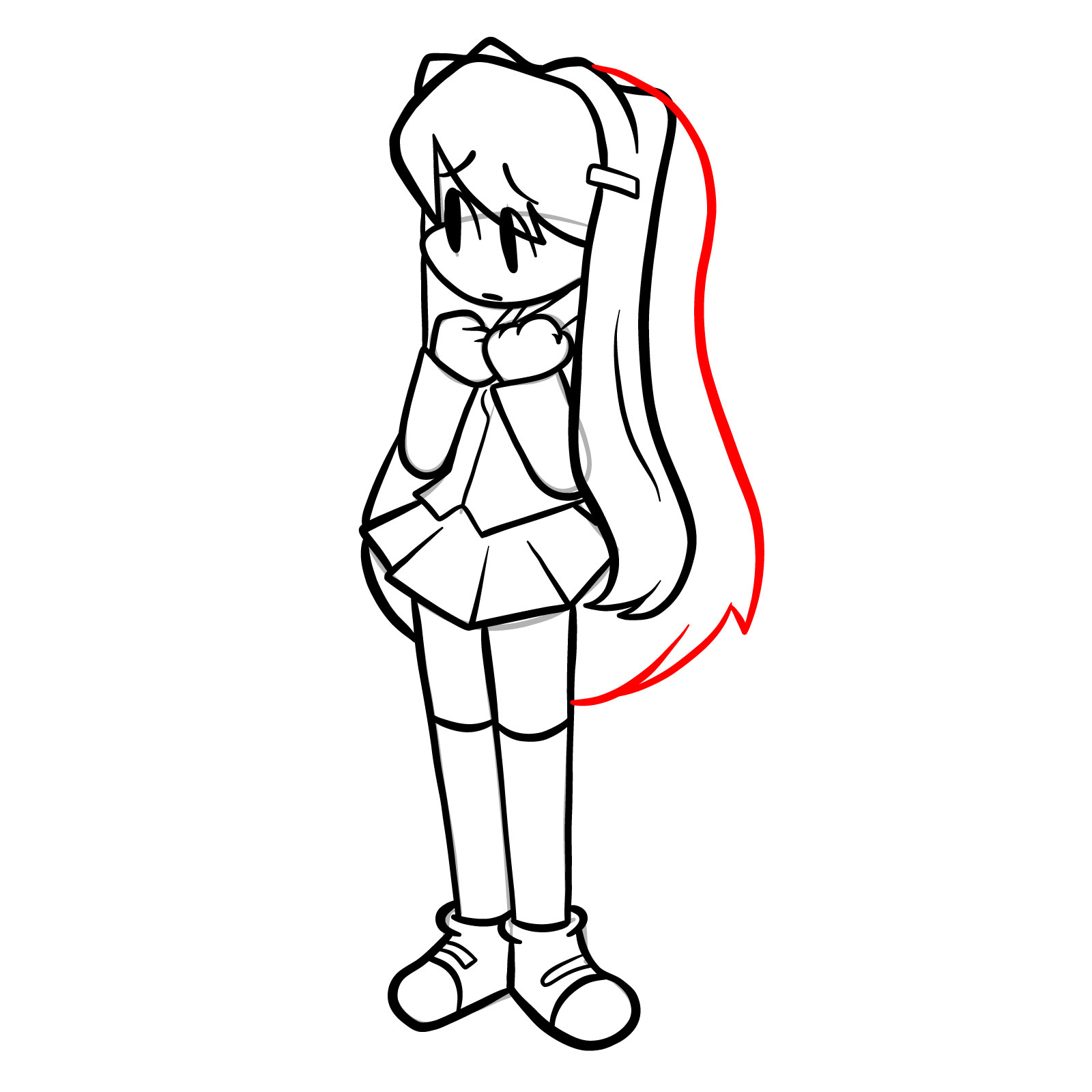 How to draw Yuri from FNF Hotline 024 - step 26