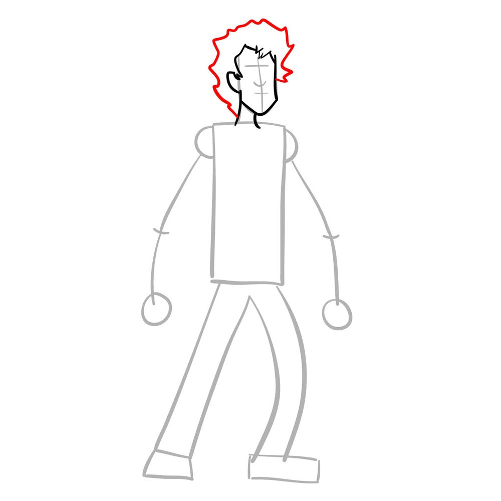 How to draw Shaggy - FNF - step 06